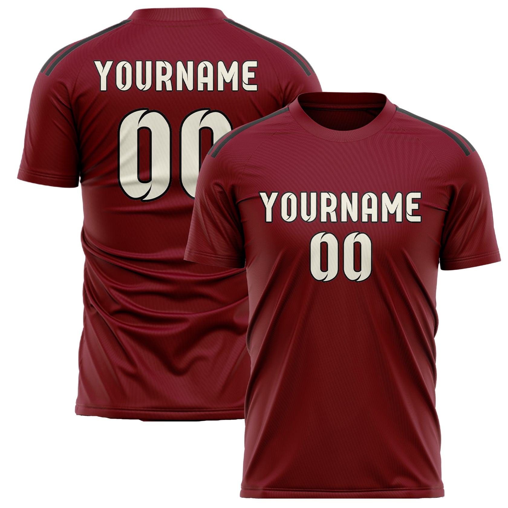 Custom Crimson Red Cream Soccer Jersey