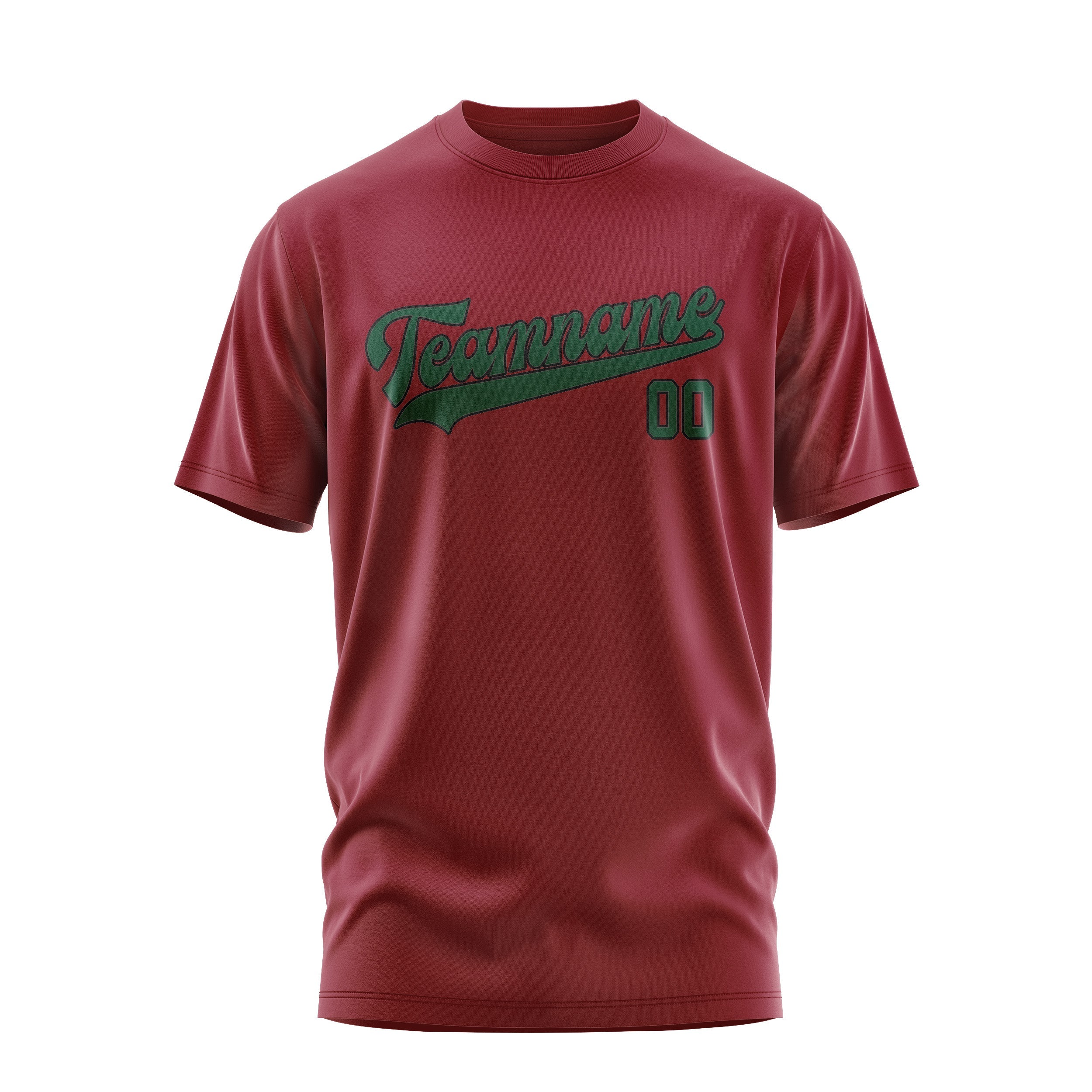 Custom Crimson Red Green T-Shirt