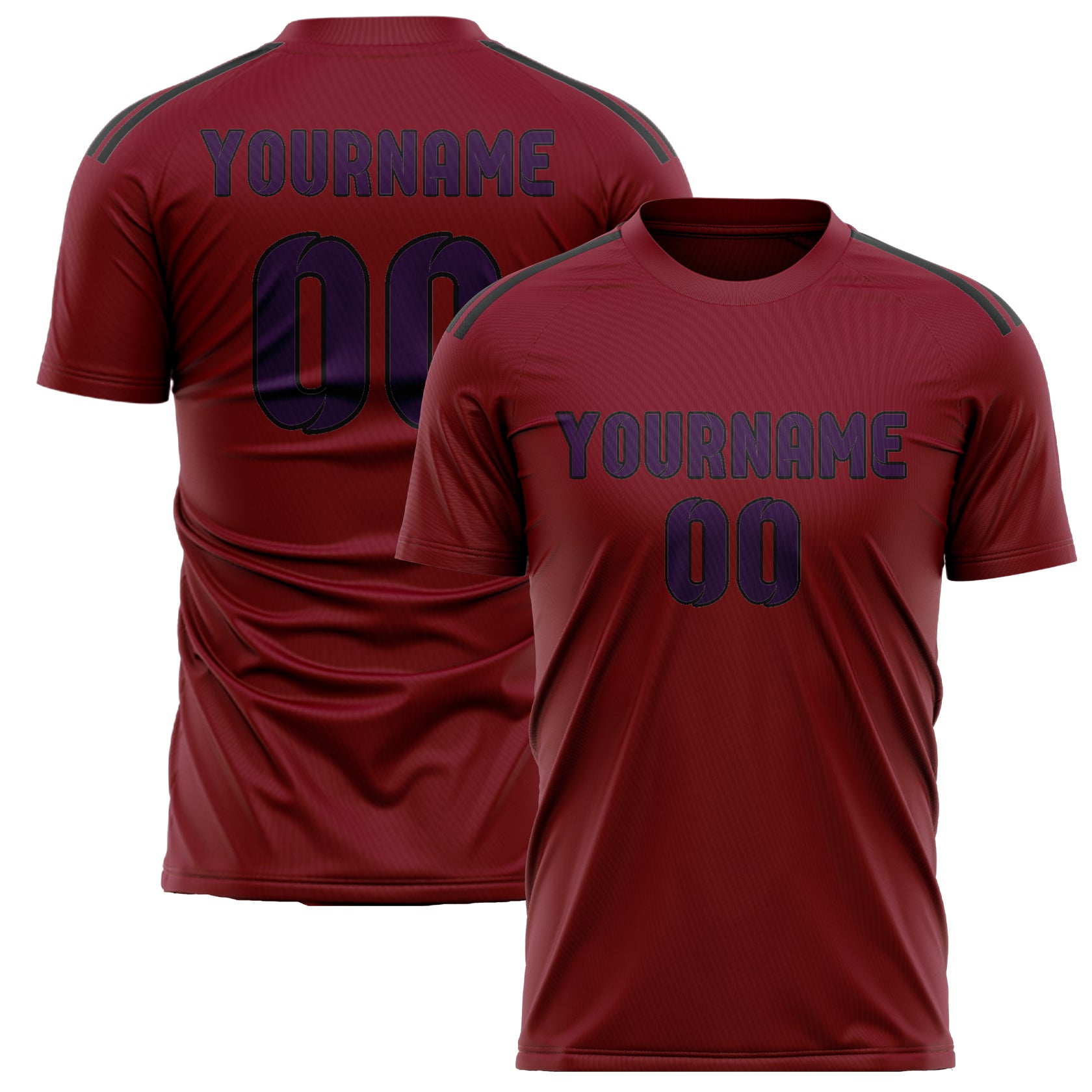 Custom Crimson Red Purple Soccer Jersey