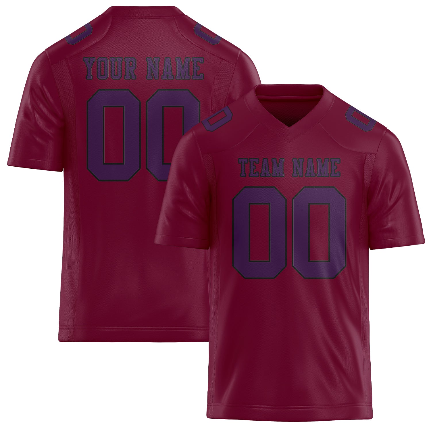 Custom Crimson Red Purple Football Jersey