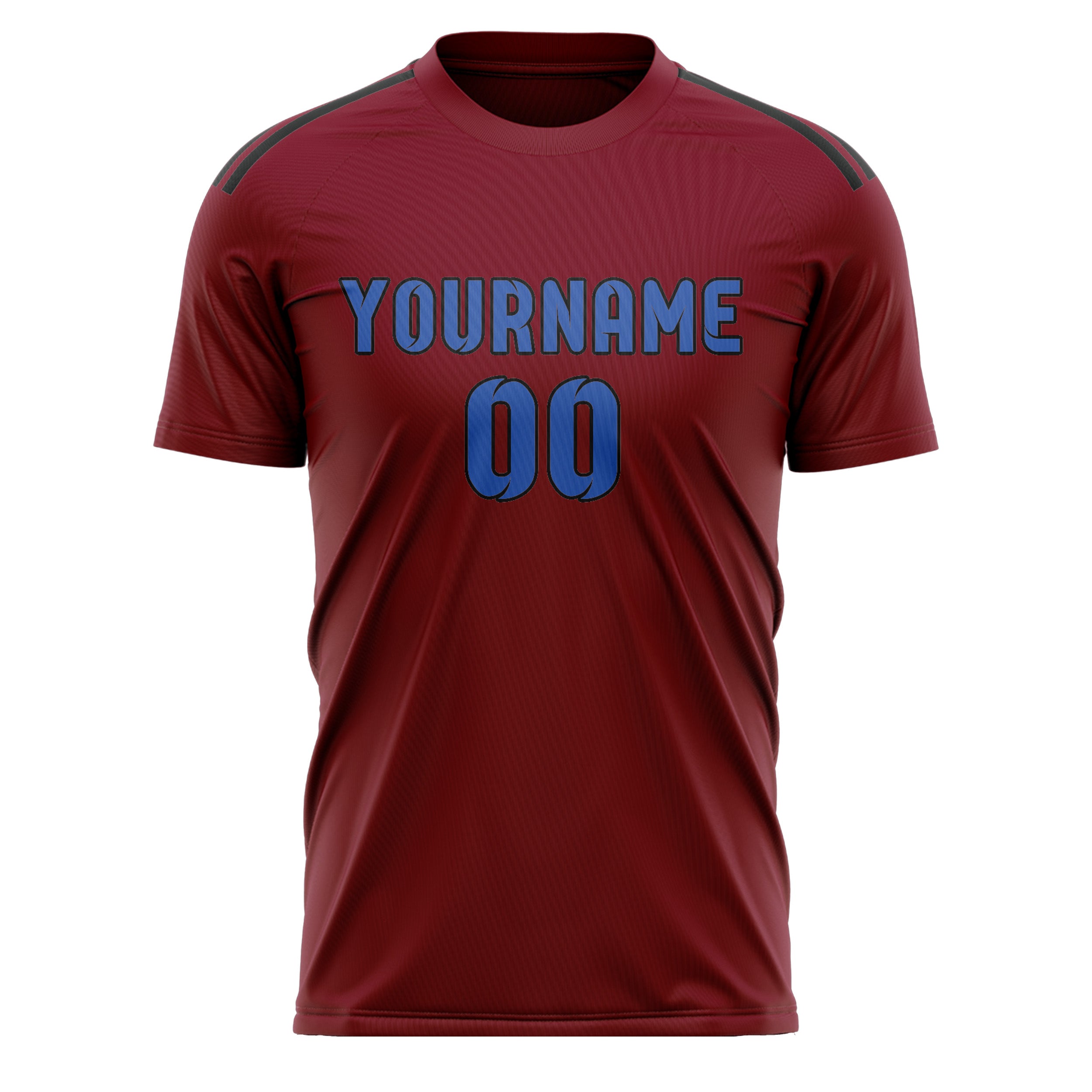 Custom Crimson Red Sky Blue Soccer Jersey