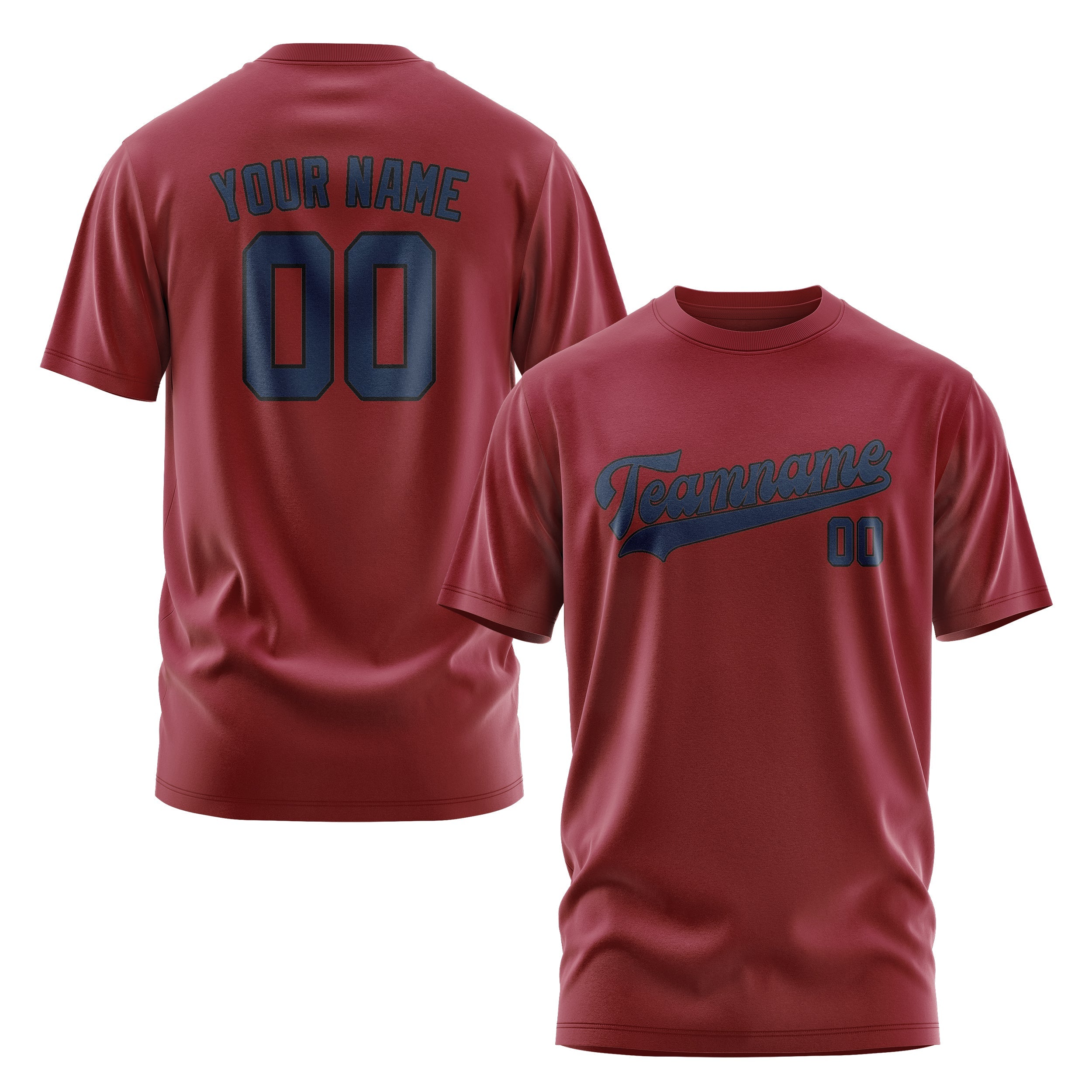 Custom Crimson Red Blue T-Shirt