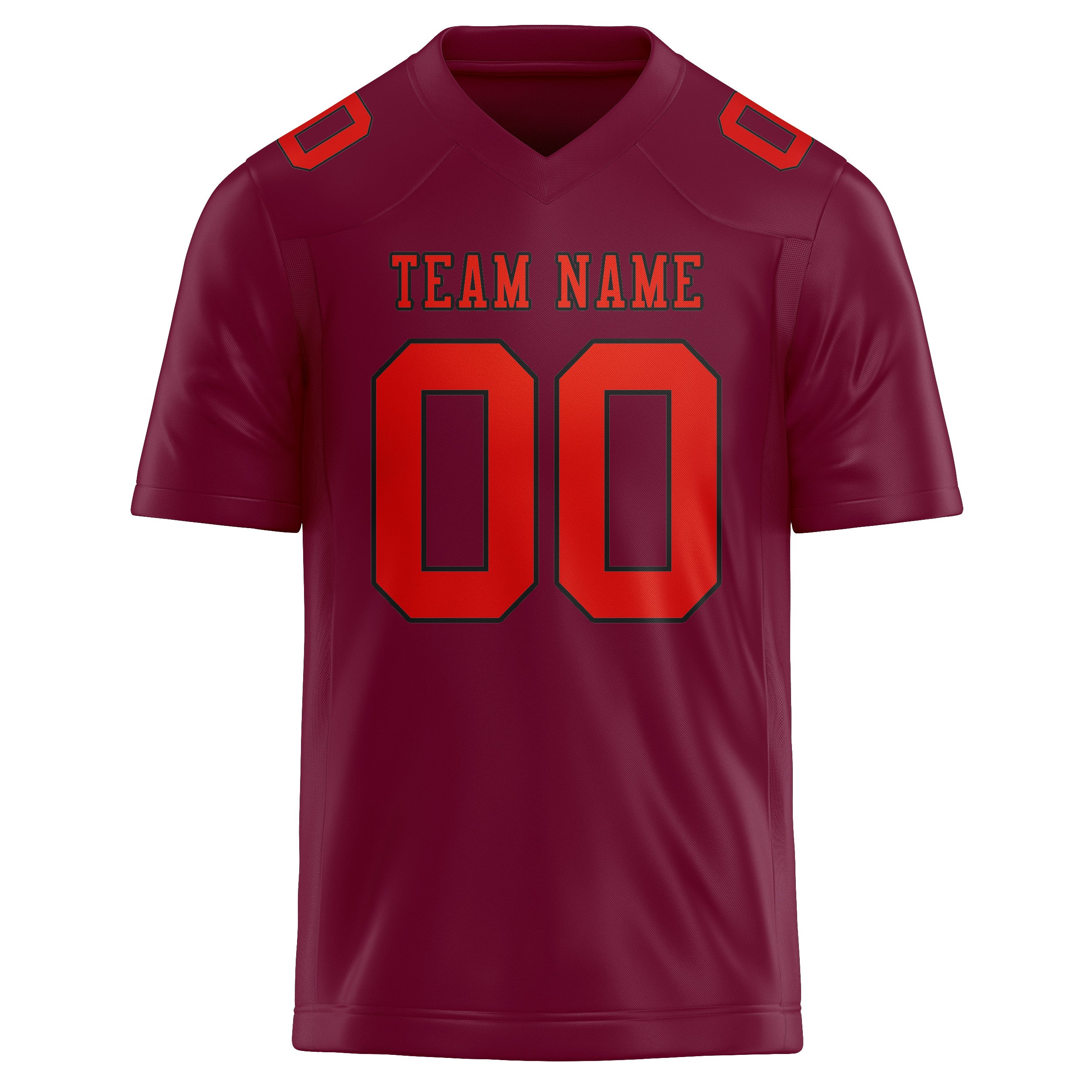 Custom Crimson Red Orange Red Football Jersey
