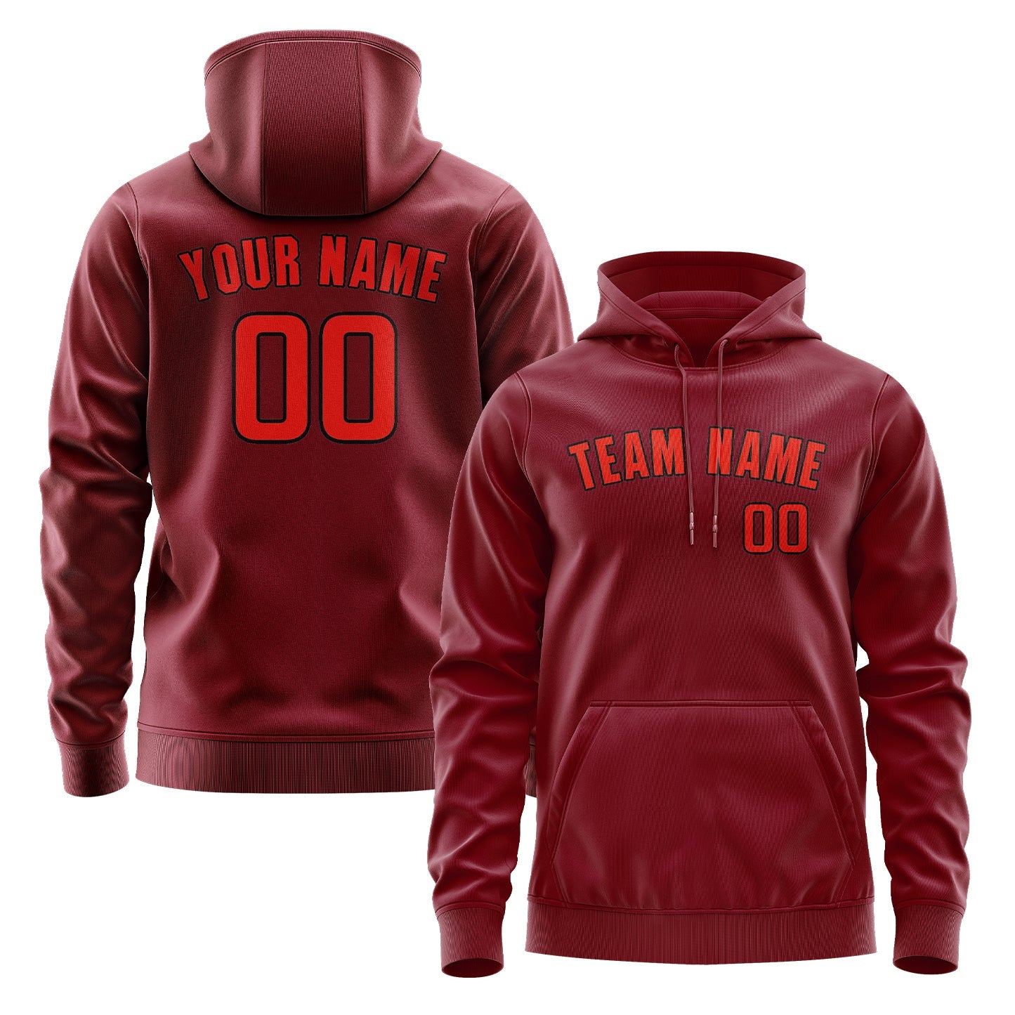 Custom Crimson Red Orange Red Hoodie