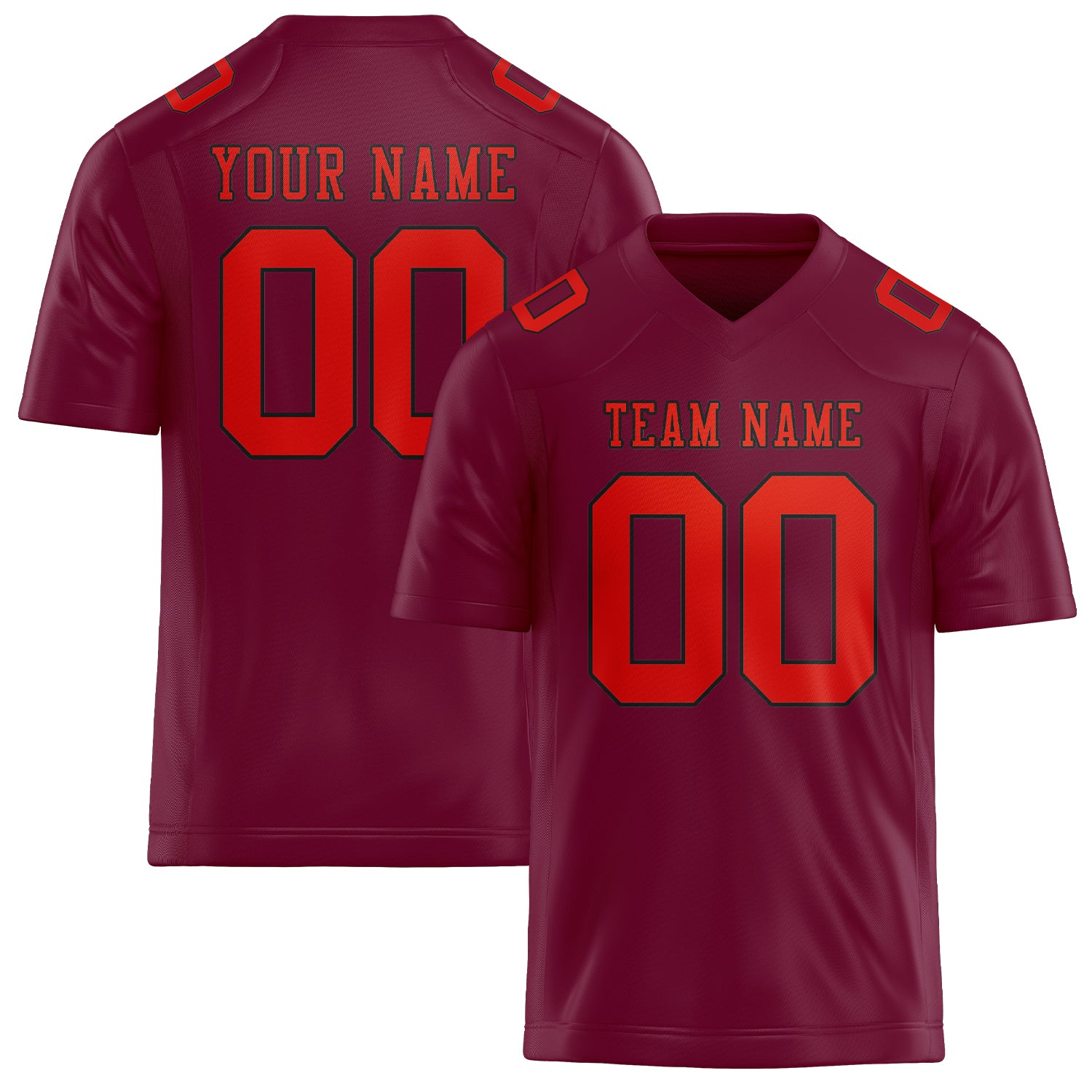 Custom Crimson Red Orange Red Football Jersey