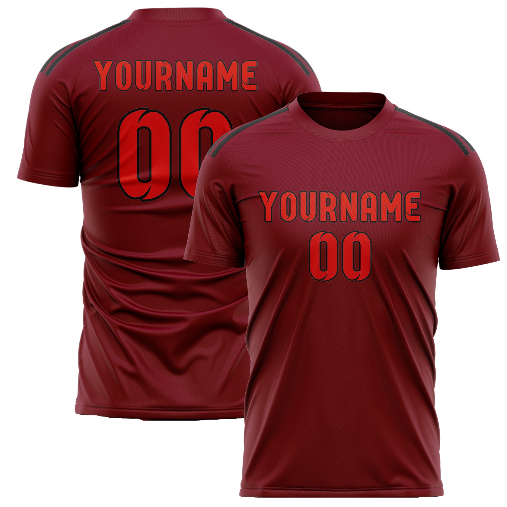 Custom Crimson Red Orange Red Soccer Jersey