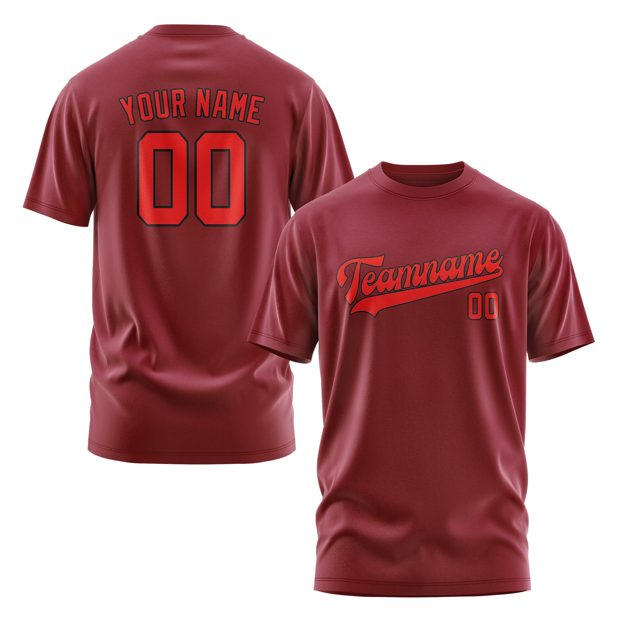 Custom Crimson Red Orange Red T-Shirt