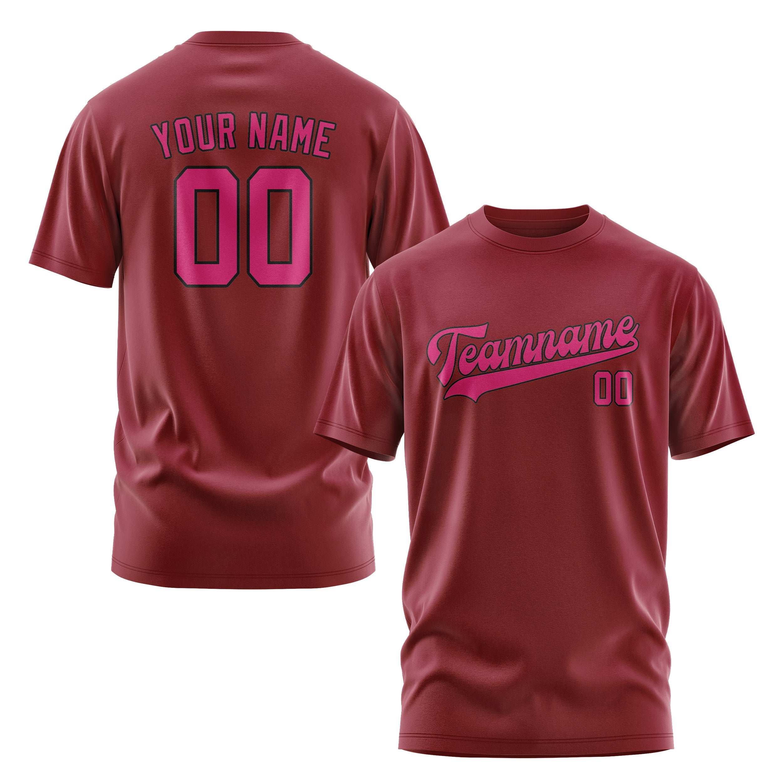 Custom Crimson Red Pink T-Shirt