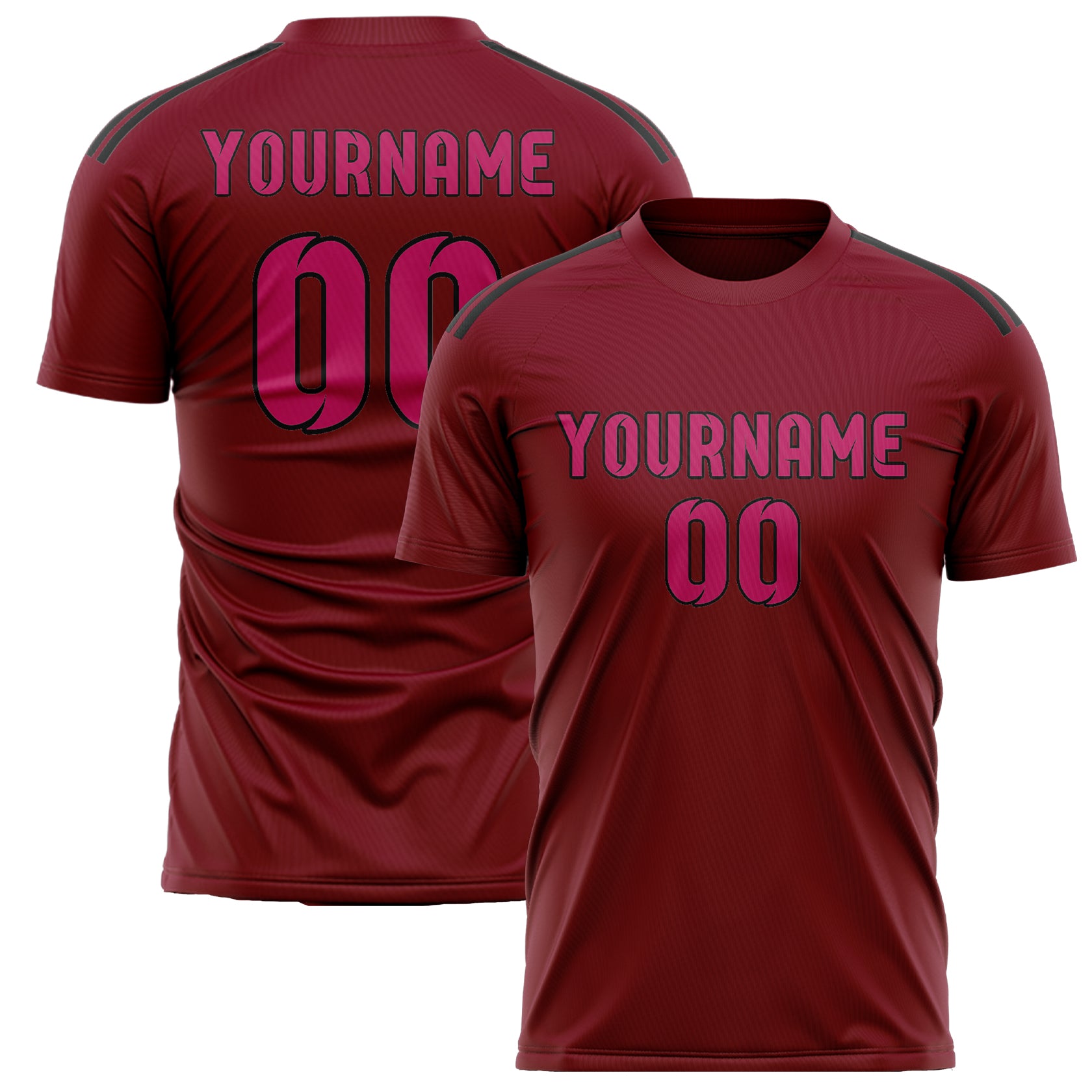 Custom Crimson Red Pink Soccer Jersey