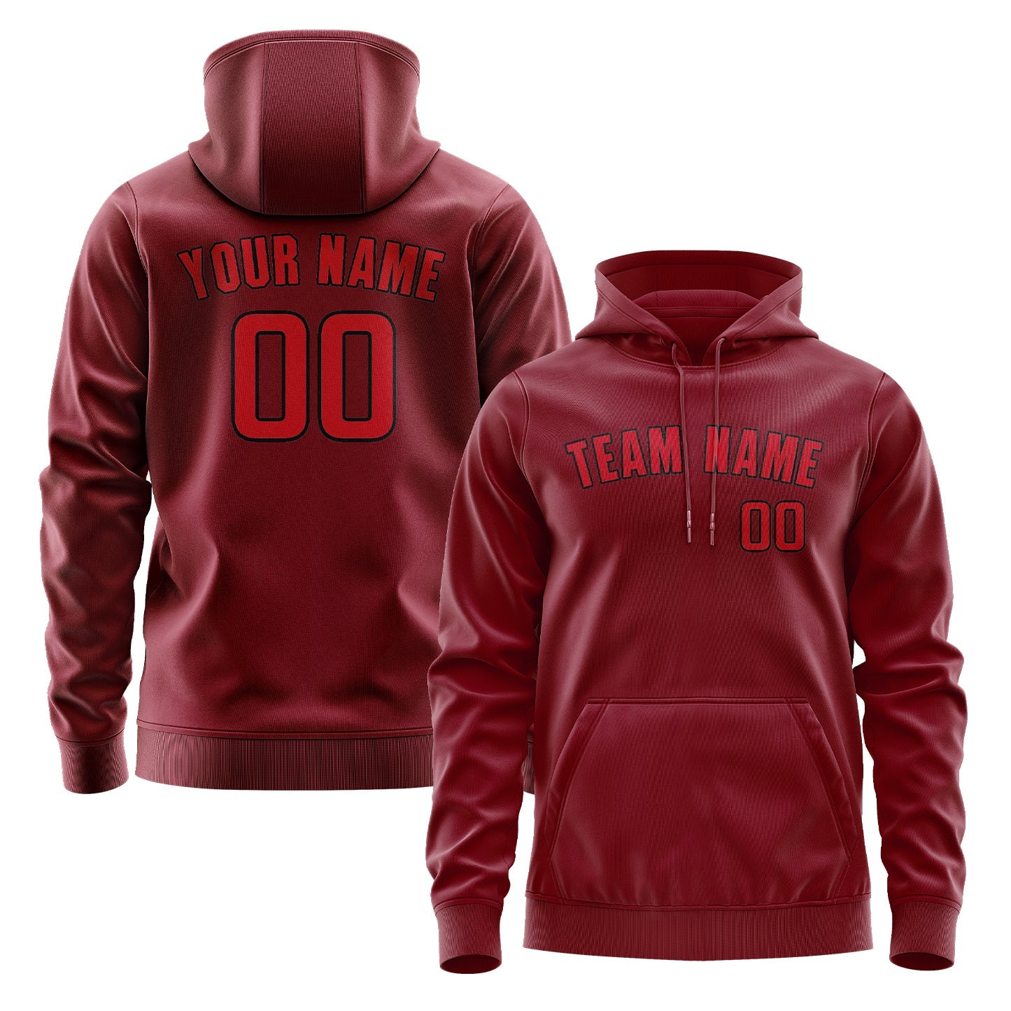 Custom Crimson Red Red Hoodie