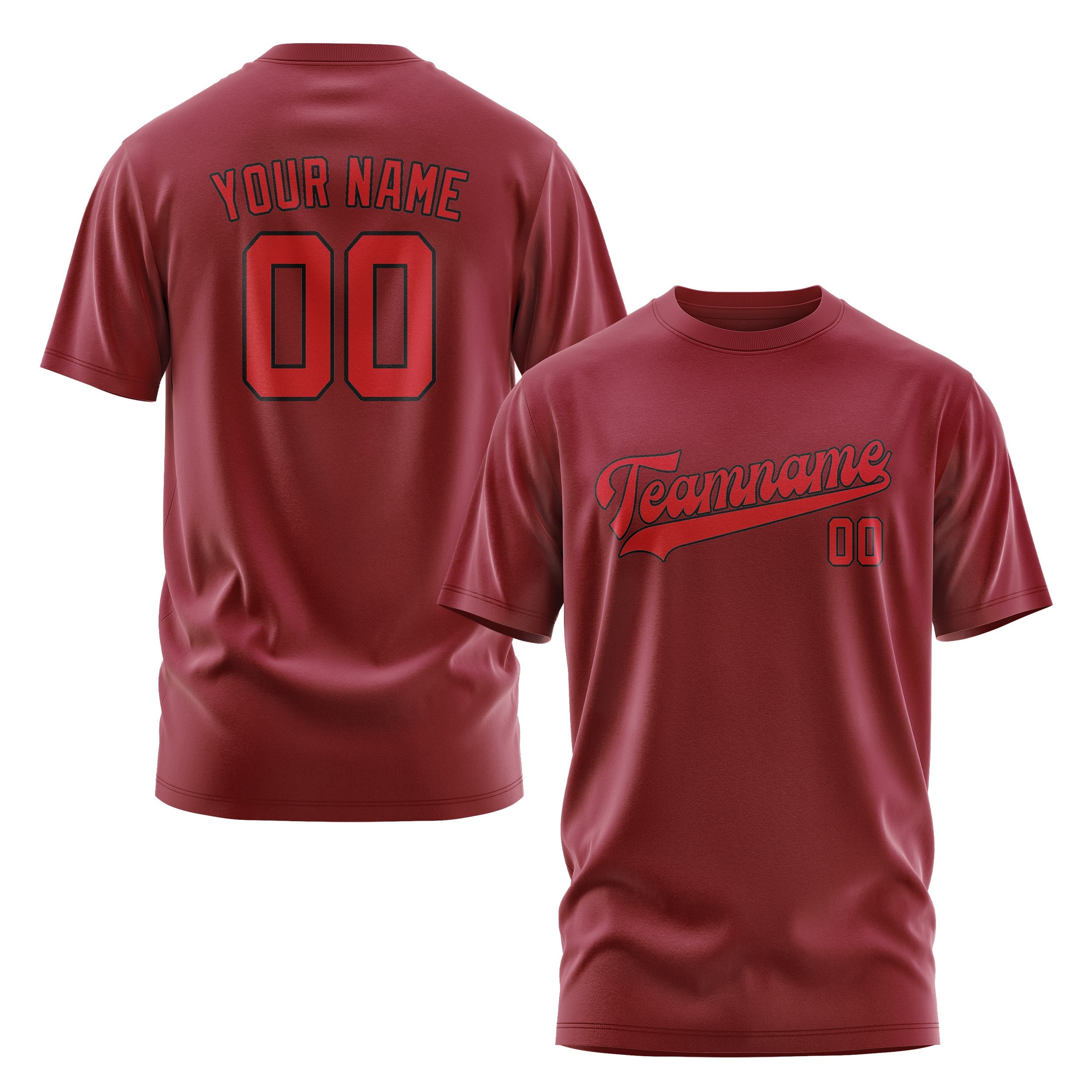 Custom Crimson Red Red T-Shirt
