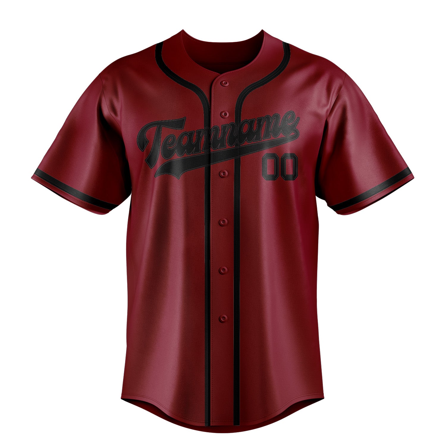 Custom Crimson Red Black Baseball Jersey