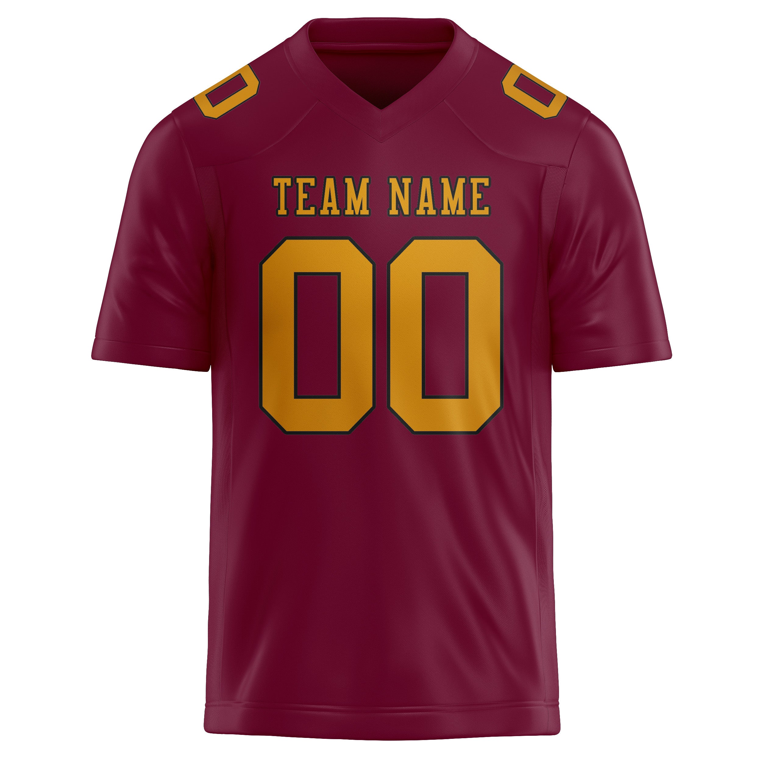 Custom Crimson Red Yellow Football Jersey