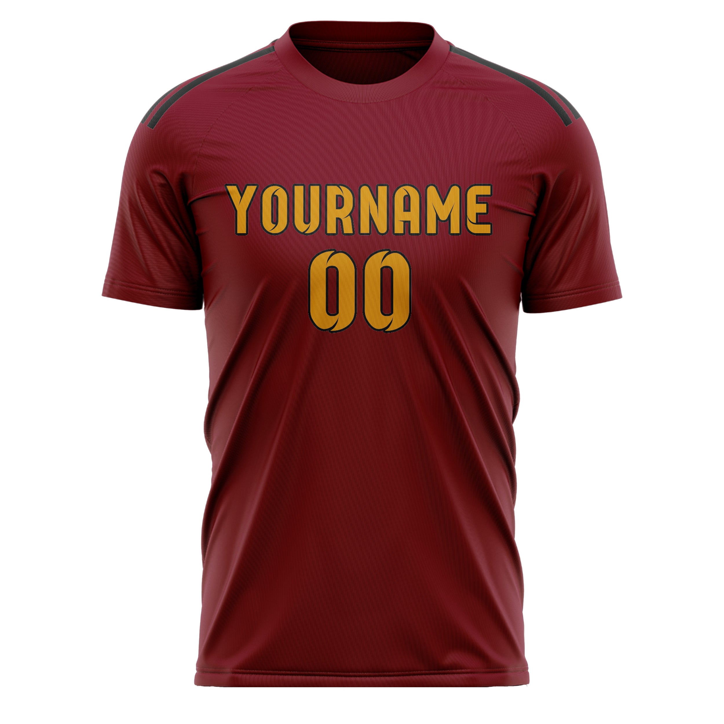 Custom Crimson Red Yellow Soccer Jersey
