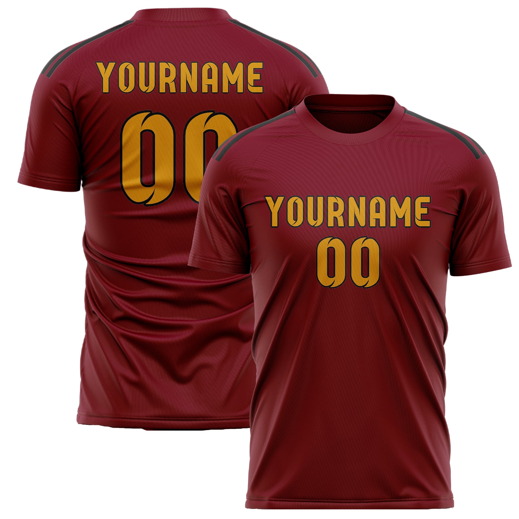 Custom Crimson Red Yellow Soccer Jersey