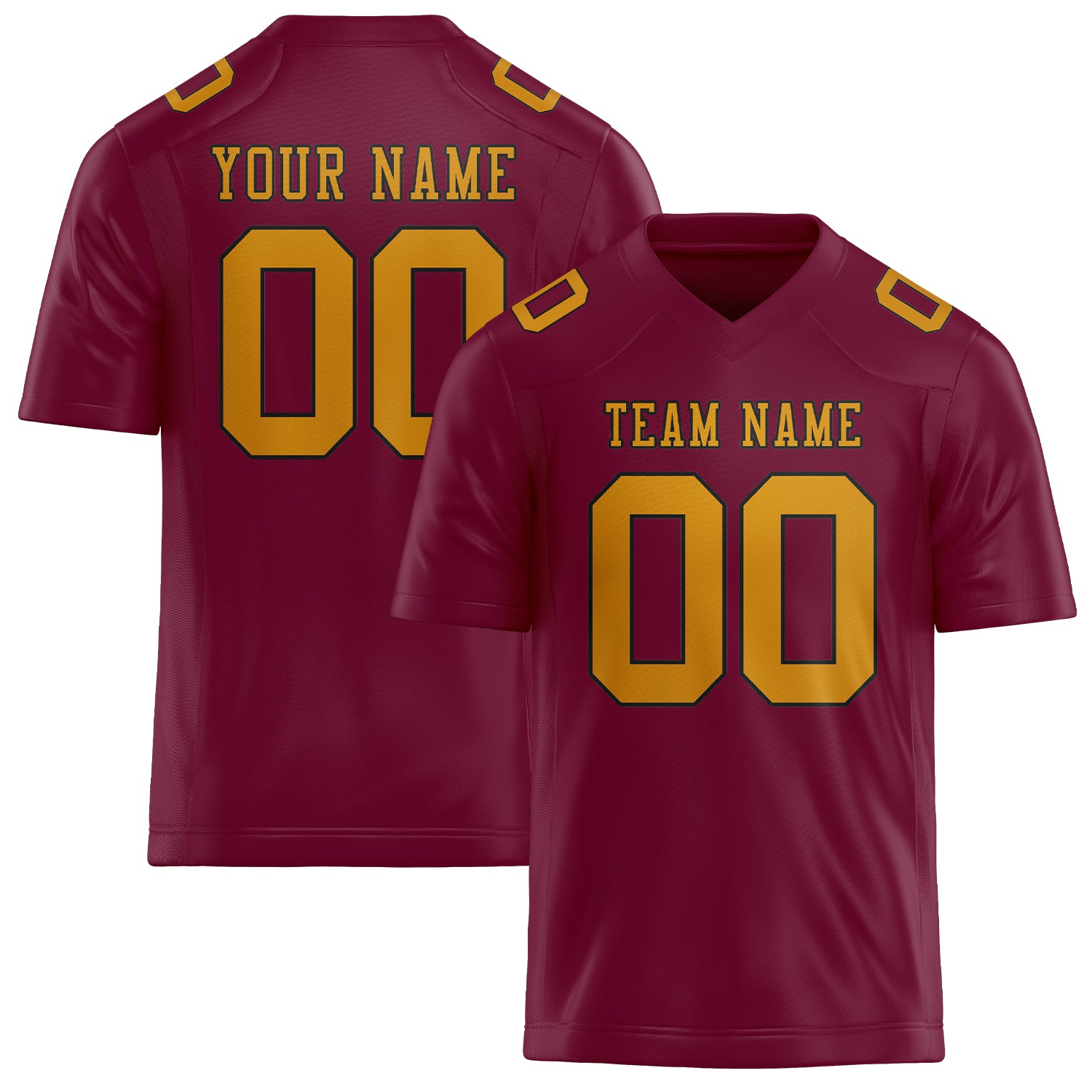 Custom Crimson Red Yellow Football Jersey