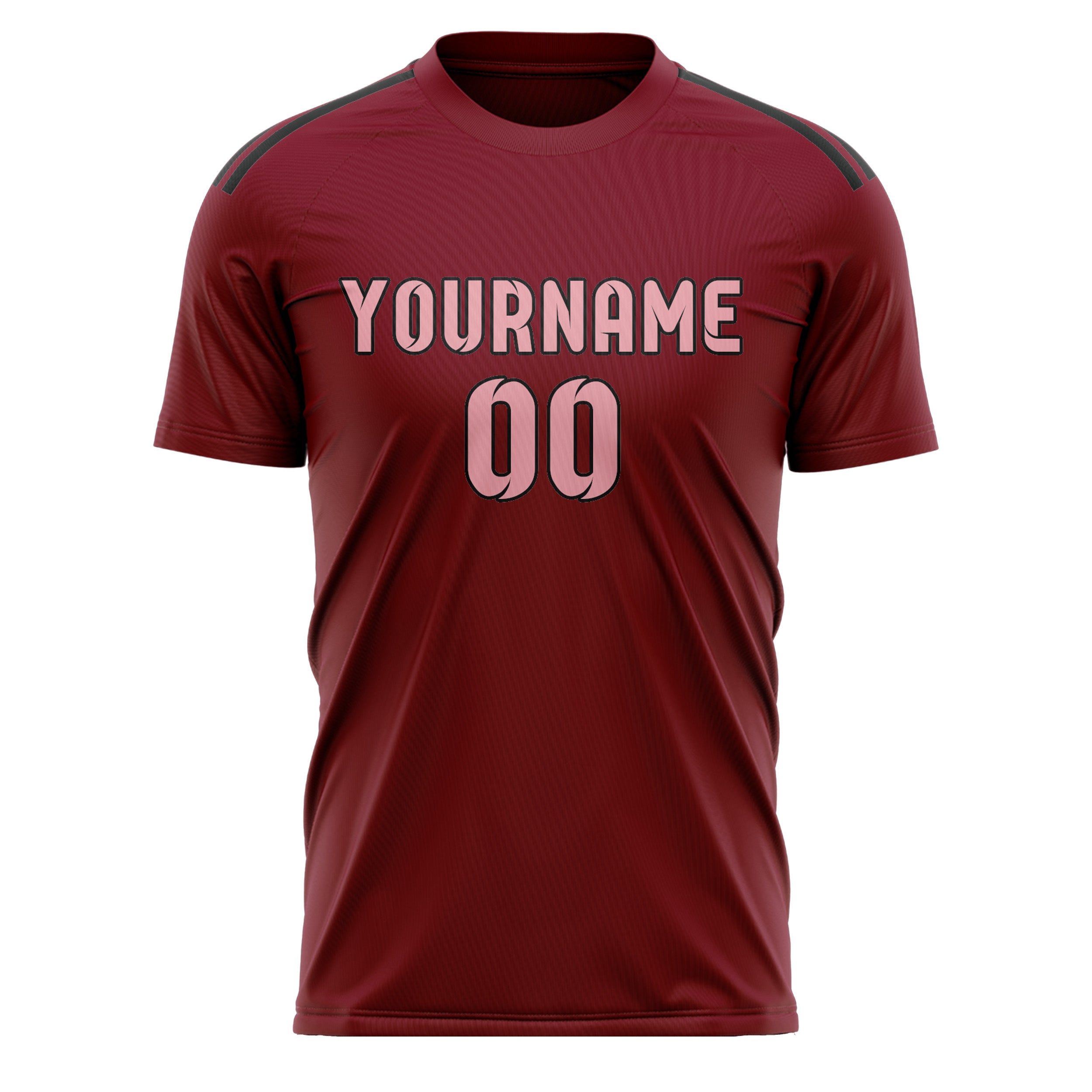 Custom Crimson Red Light Pink Soccer Jersey