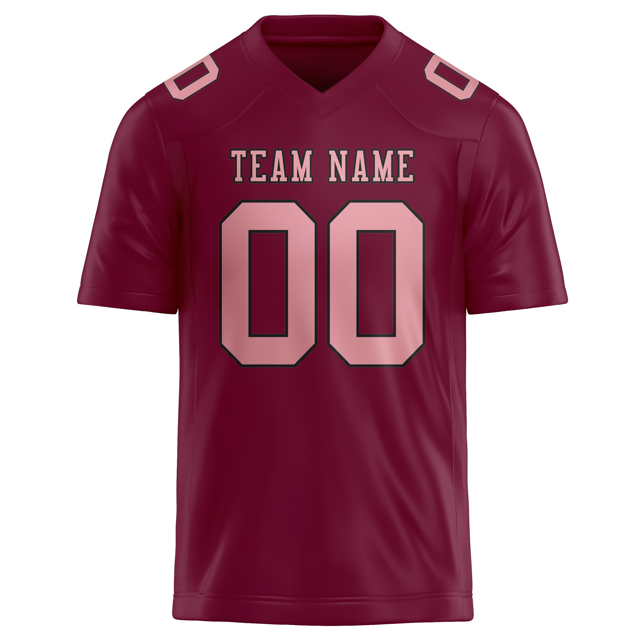 Custom Crimson Red Light Pink Football Jersey