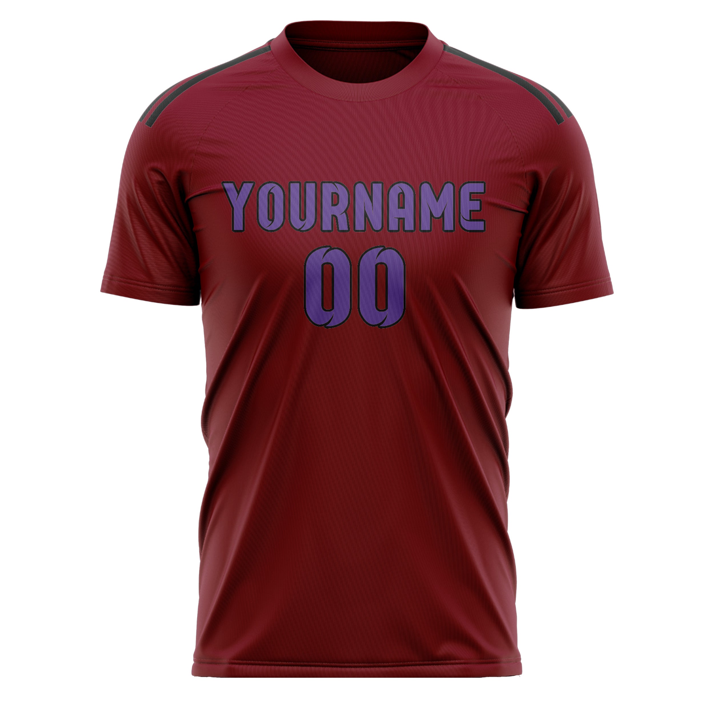 Custom Crimson Red Light Purple Soccer Jersey