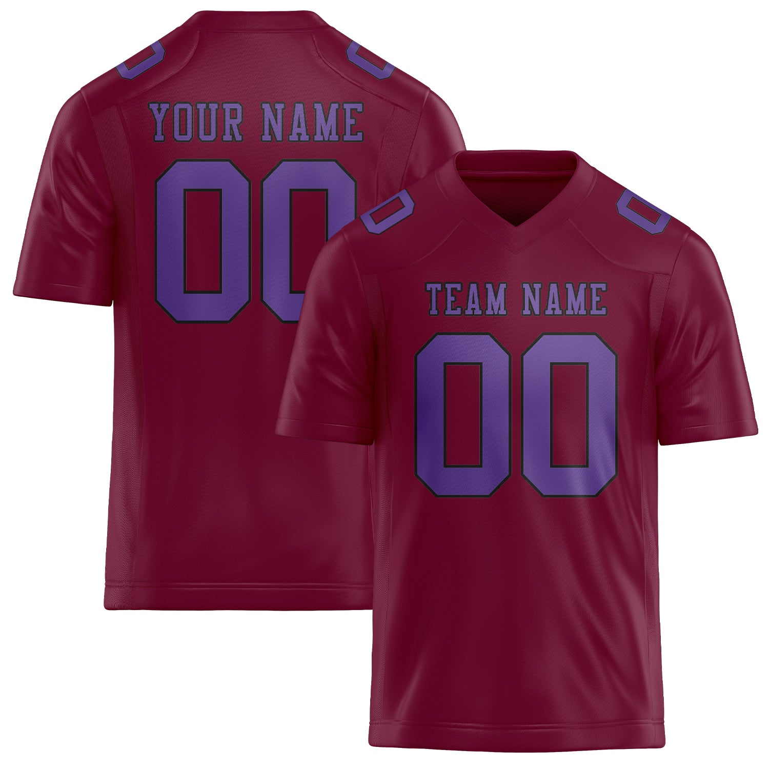Custom Crimson Red Light Purple Football Jersey