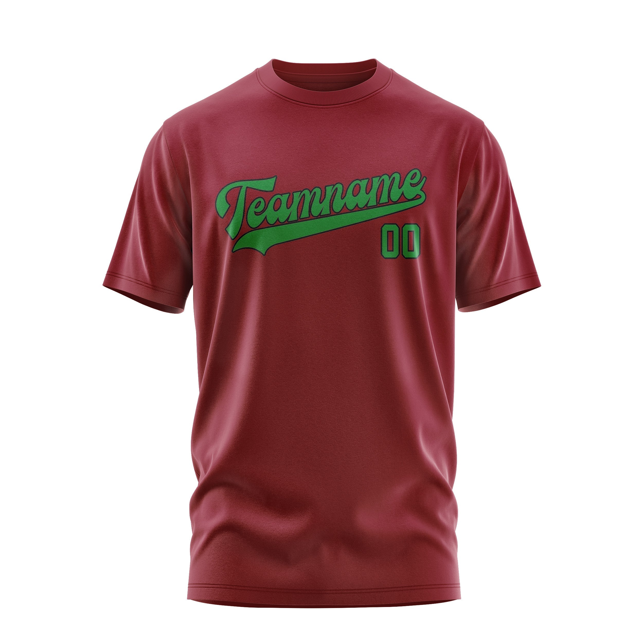 Custom Crimson Red Emerald Green T-Shirt