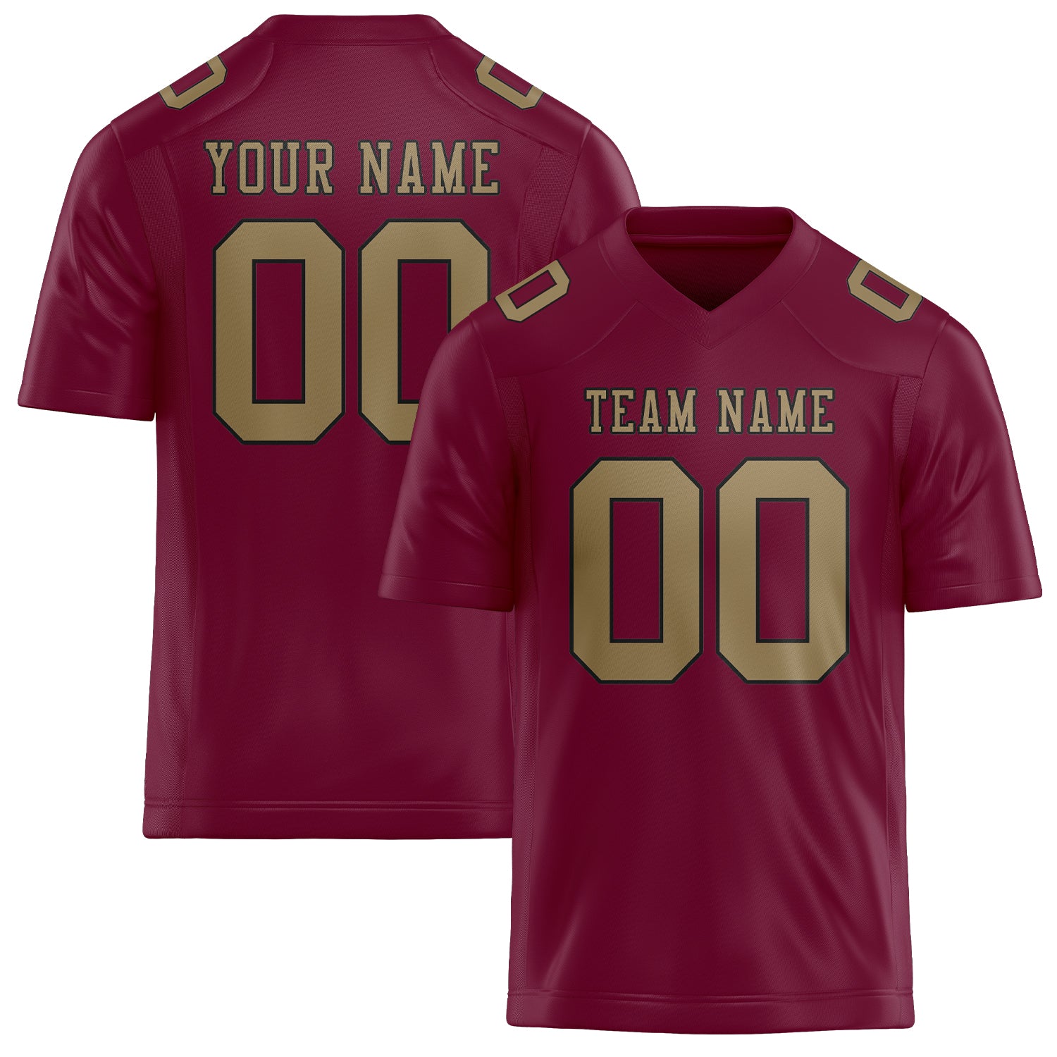 Custom Crimson Red Light Khaki Football Jersey