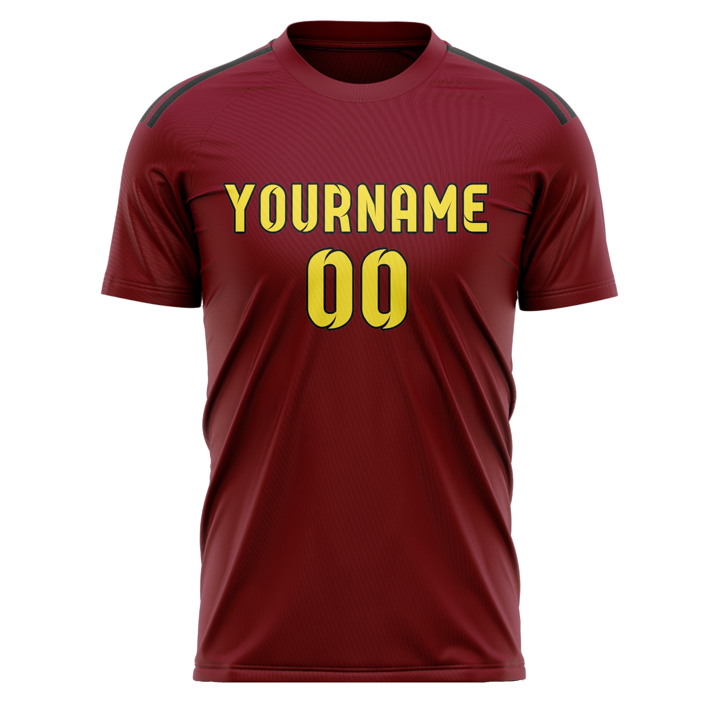 Custom Crimson Red Light Yellow Soccer Jersey