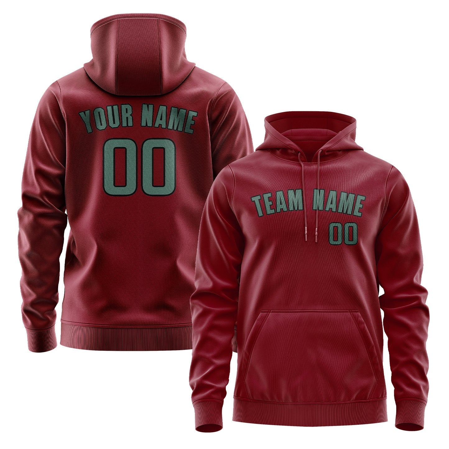 Custom Crimson Red Blue Green Hoodie