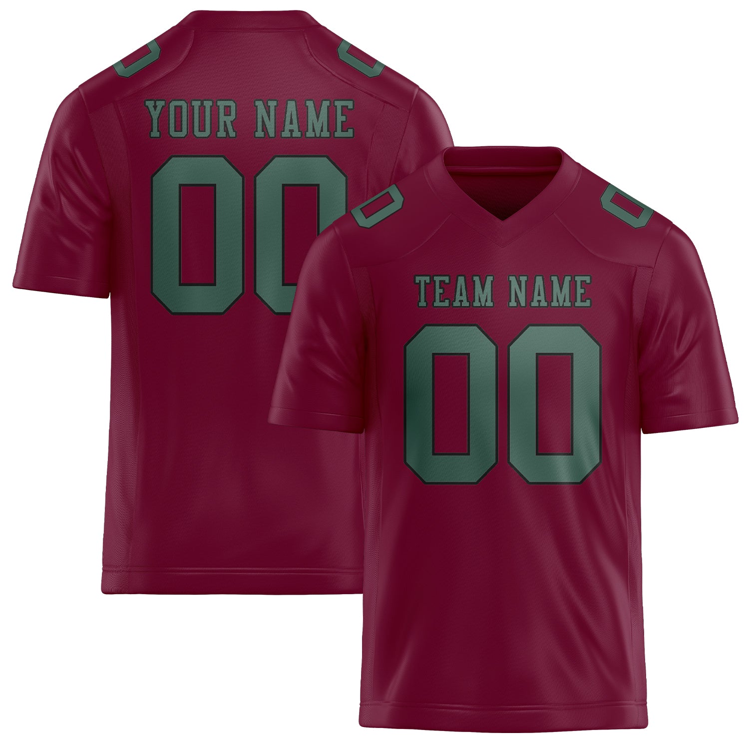 Custom Crimson Red Blue Green Football Jersey