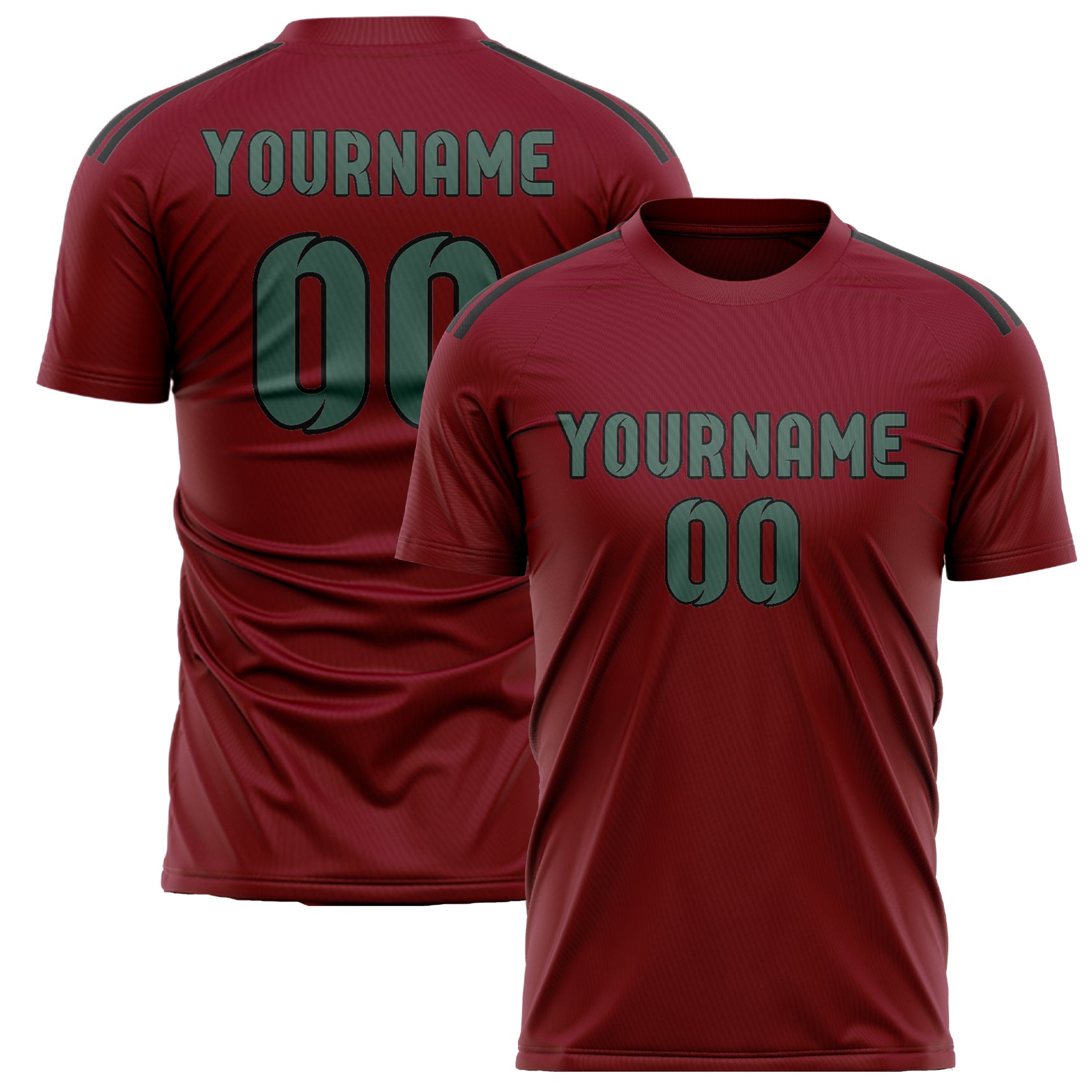 Custom Crimson Red Blue Green Soccer Jersey