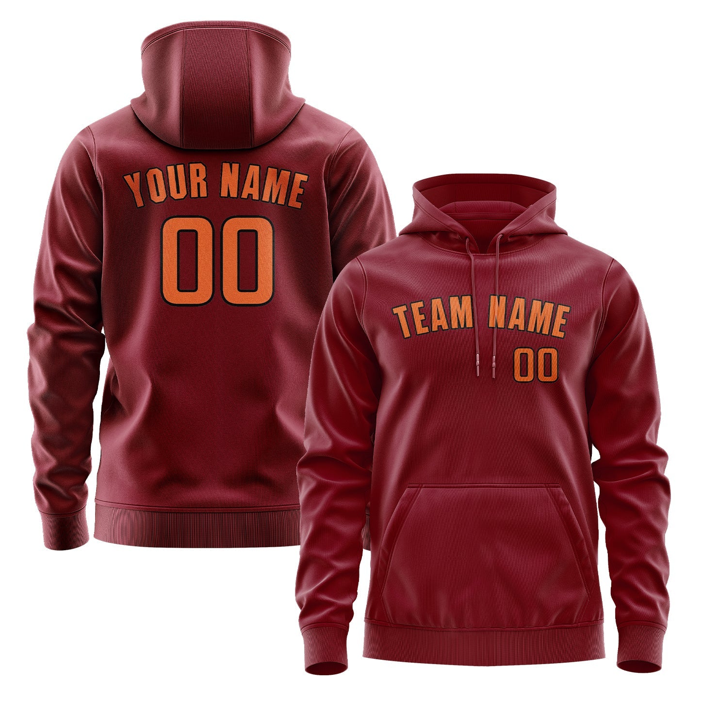 Custom Crimson Red Orange Hoodie
