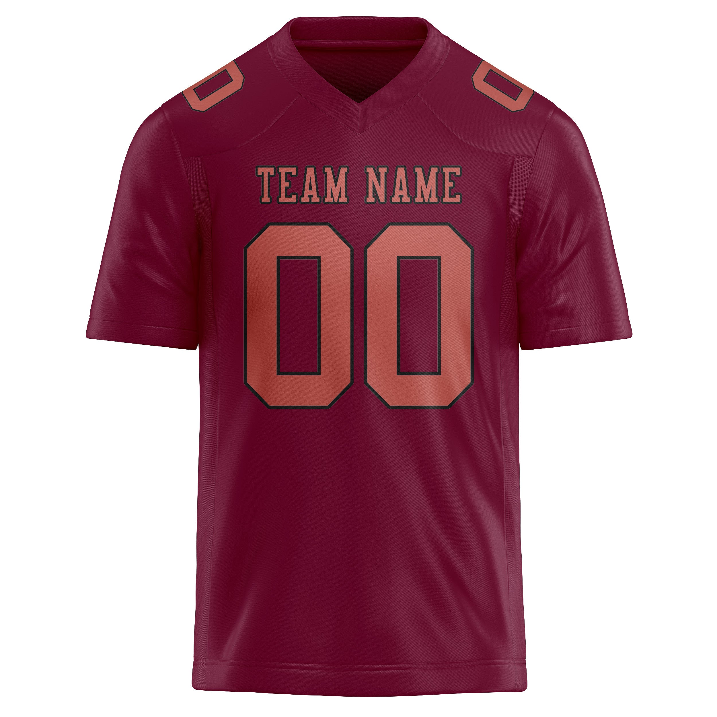 Custom Crimson Red Copper Rose Football Jersey