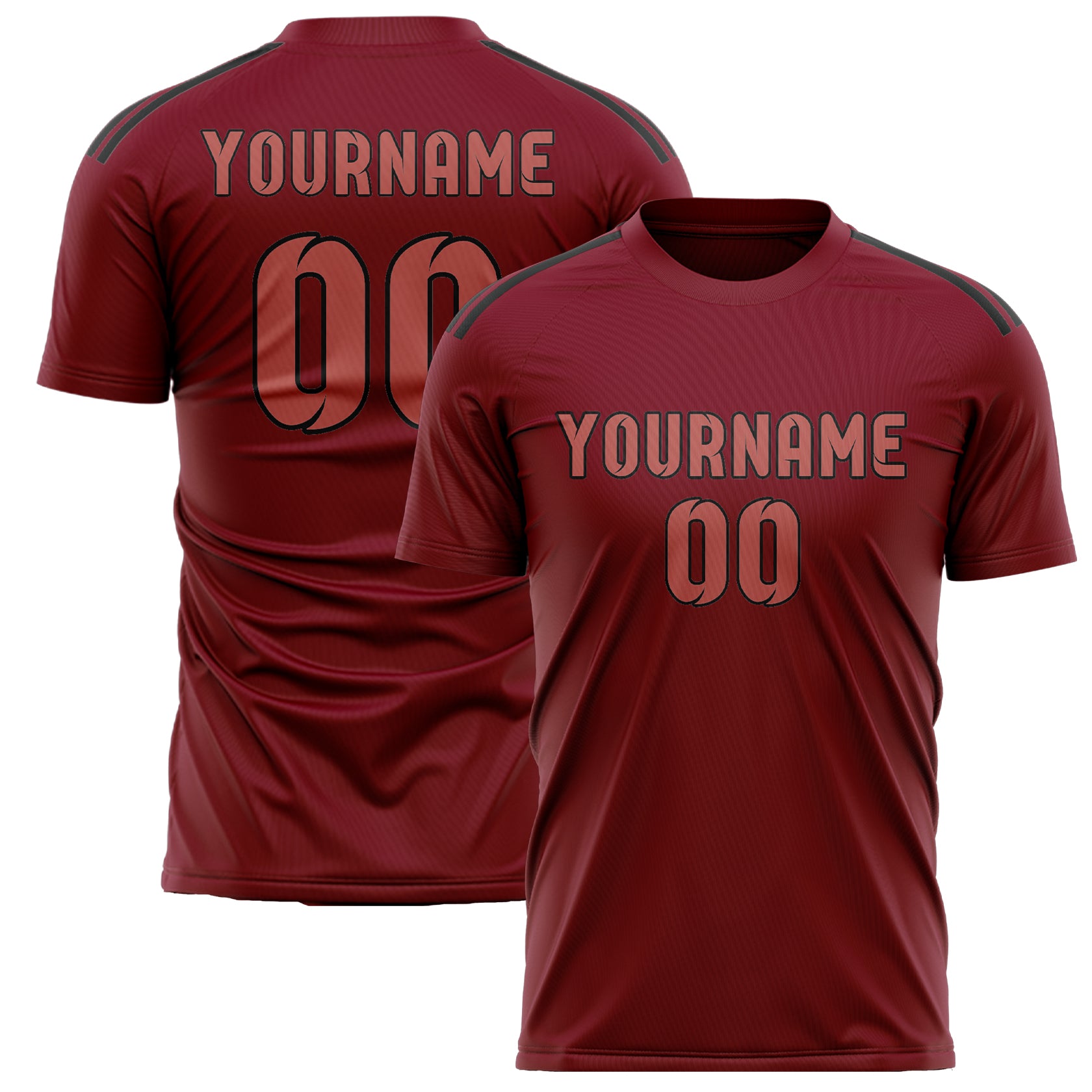 Custom Crimson Red Copper Rose Soccer Jersey