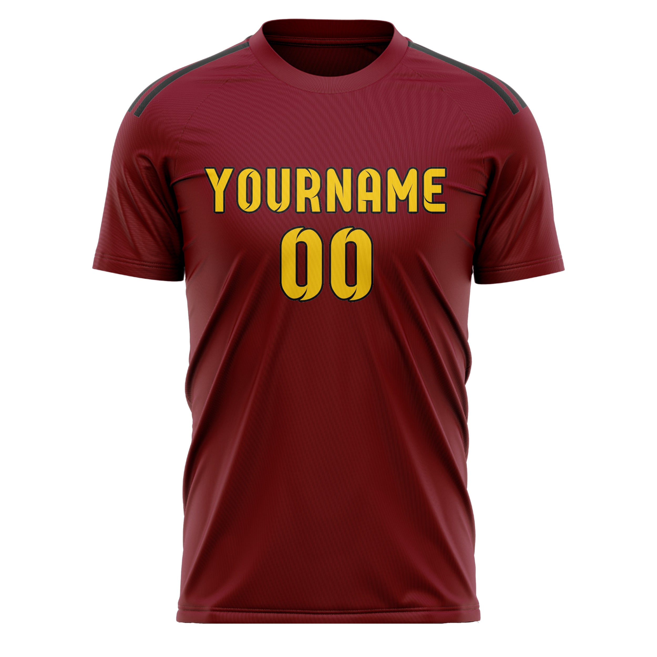 Custom Crimson Red Gold Soccer Jersey