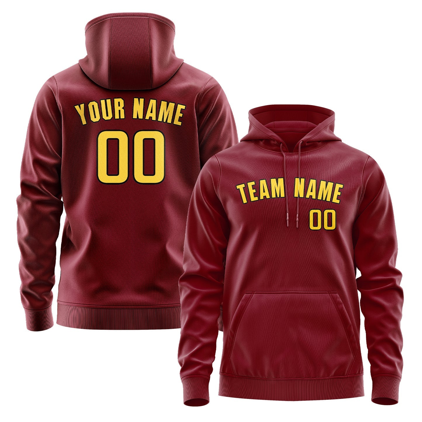 Custom Crimson Red Gold Hoodie