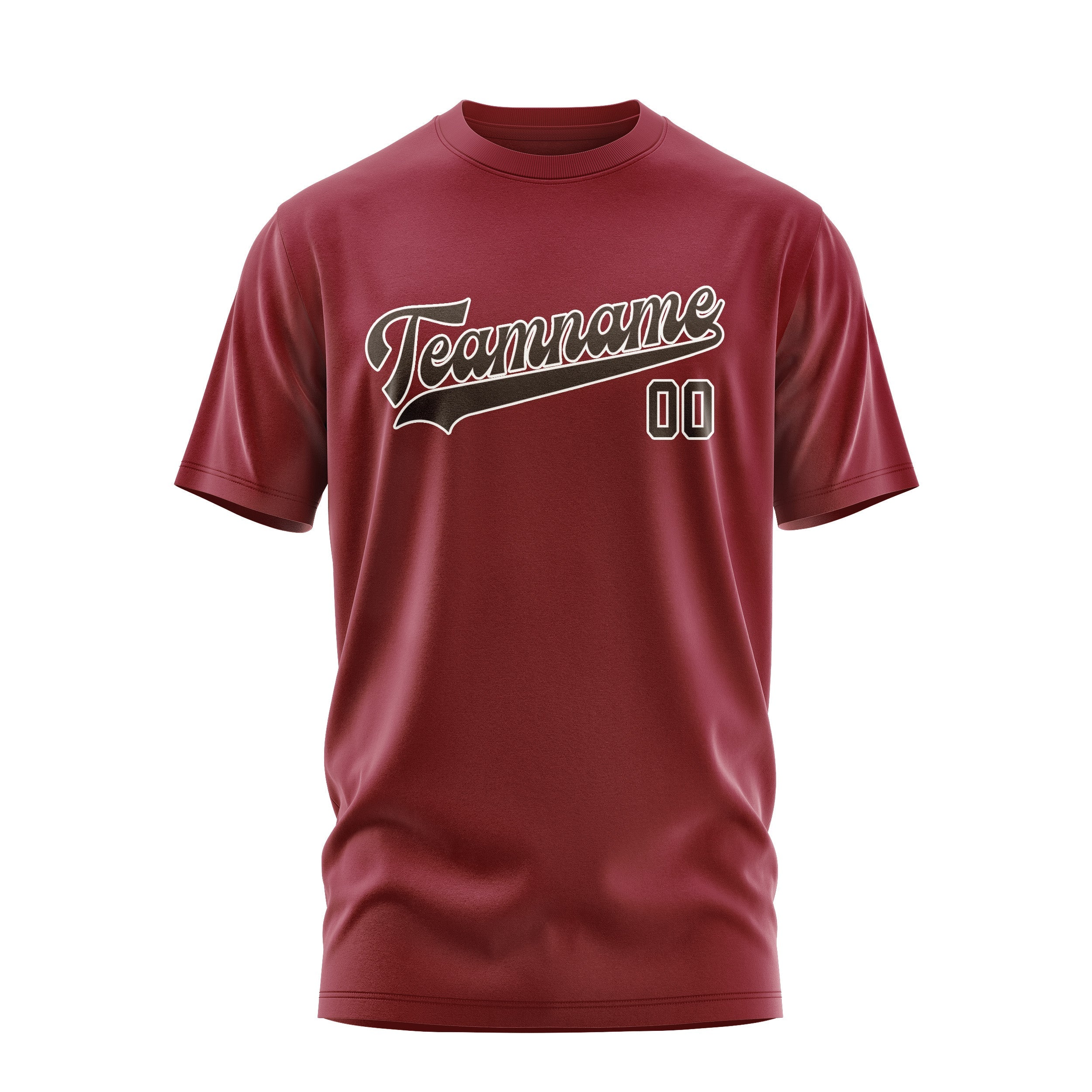 Custom Crimson Red Brown T-Shirt