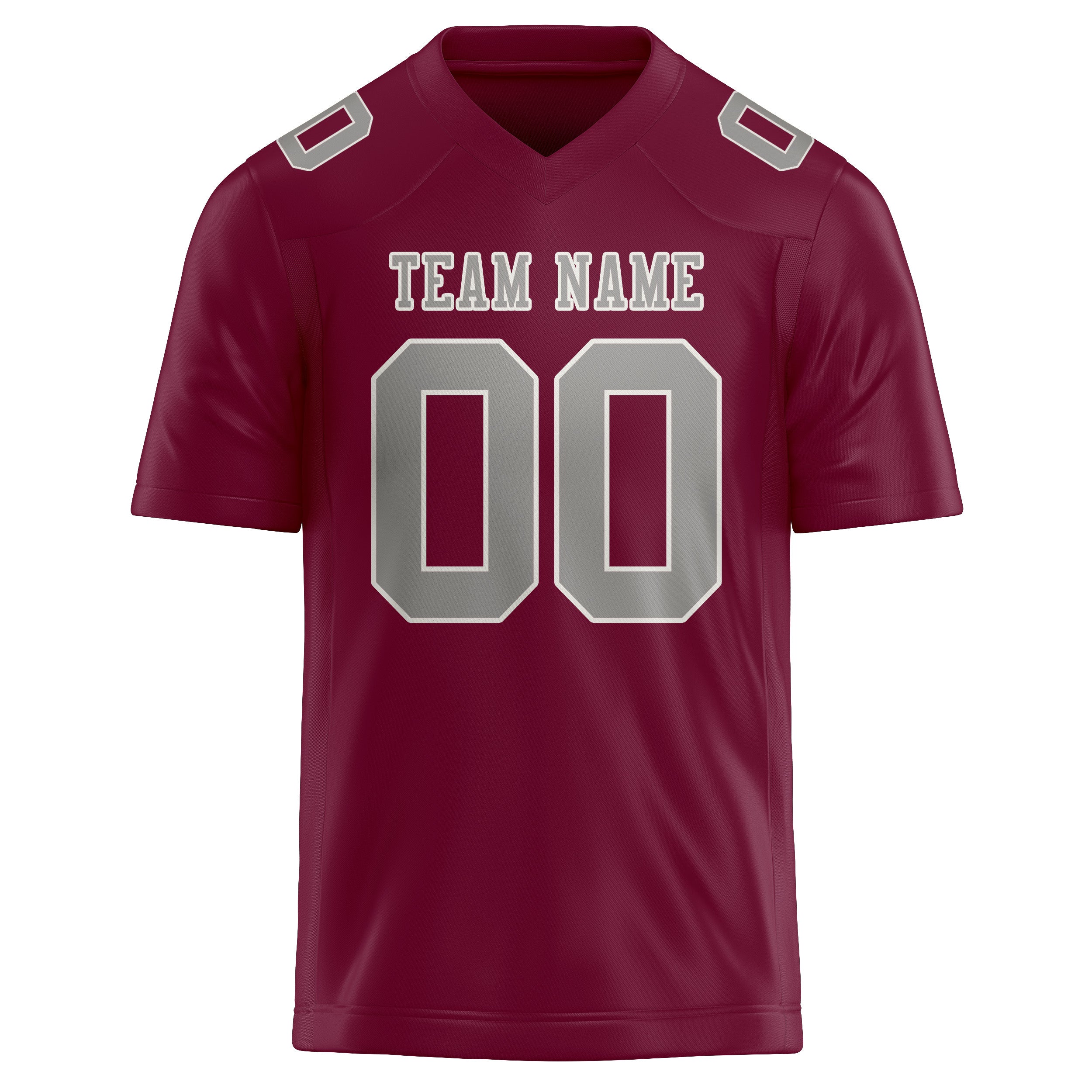 Custom Crimson Red Gray Football Jersey