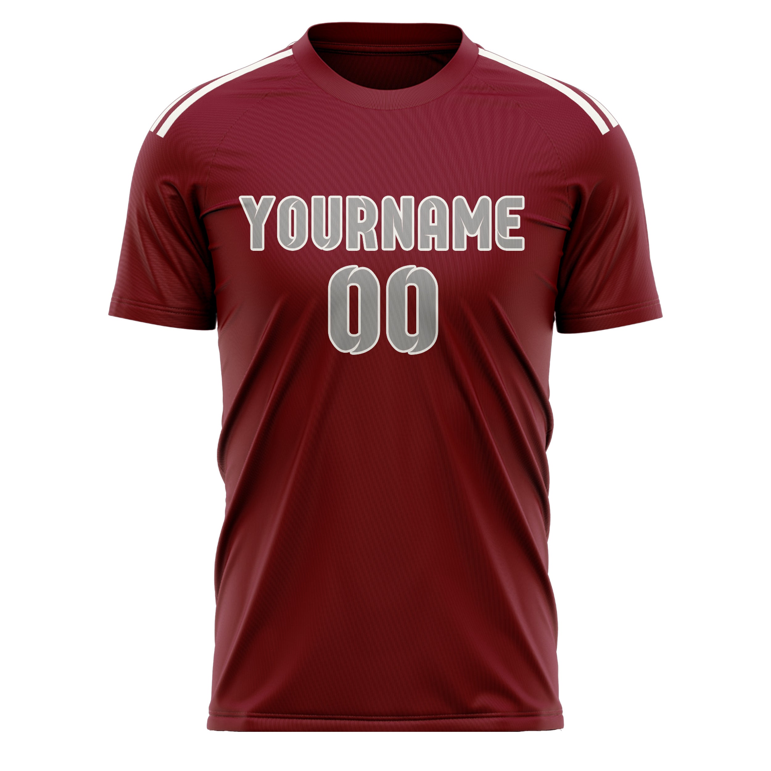 Custom Crimson Red Gray Soccer Jersey
