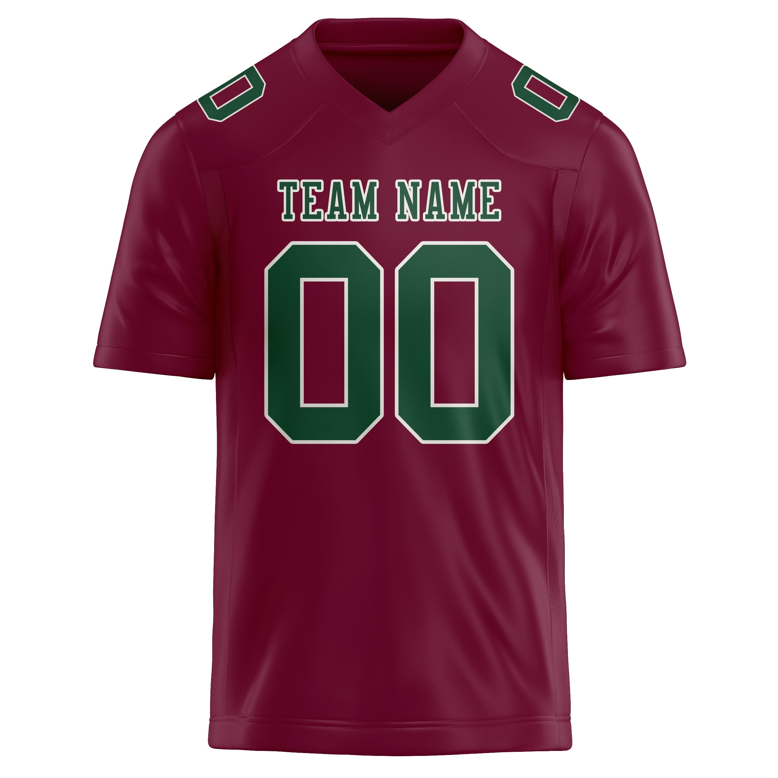 Custom Crimson Red Green Football Jersey