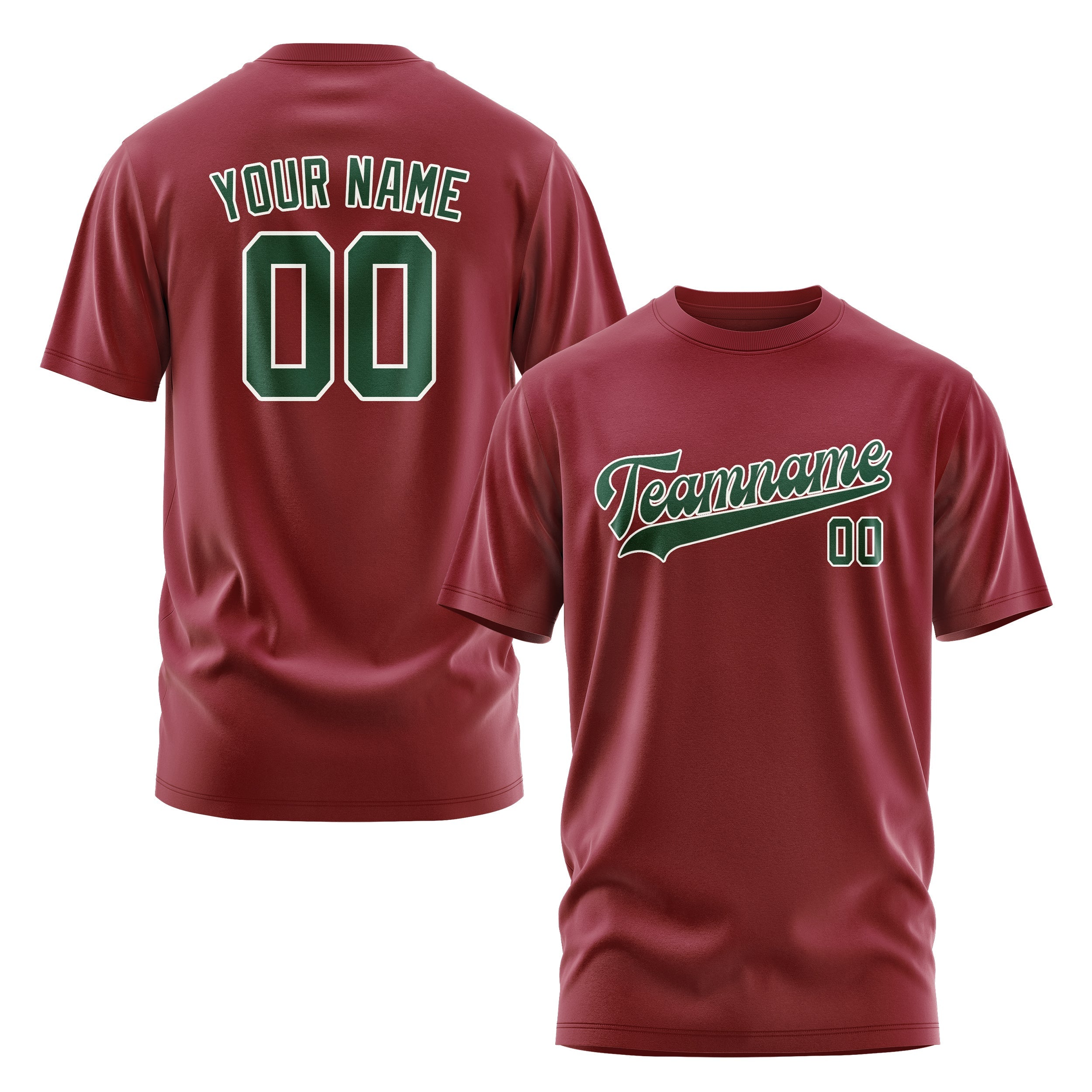 Custom Crimson Red Green T-Shirt
