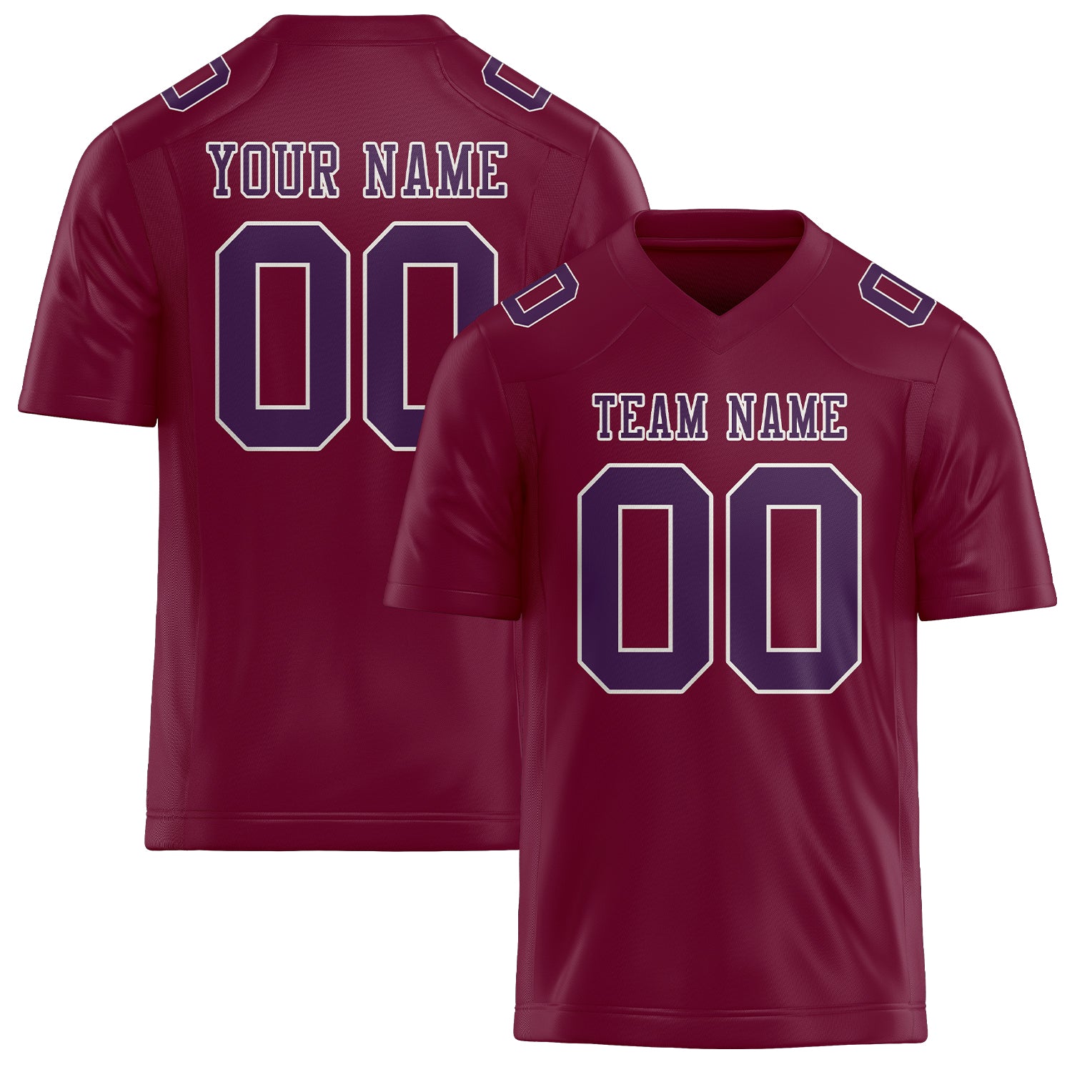 Custom Crimson Red Purple Football Jersey