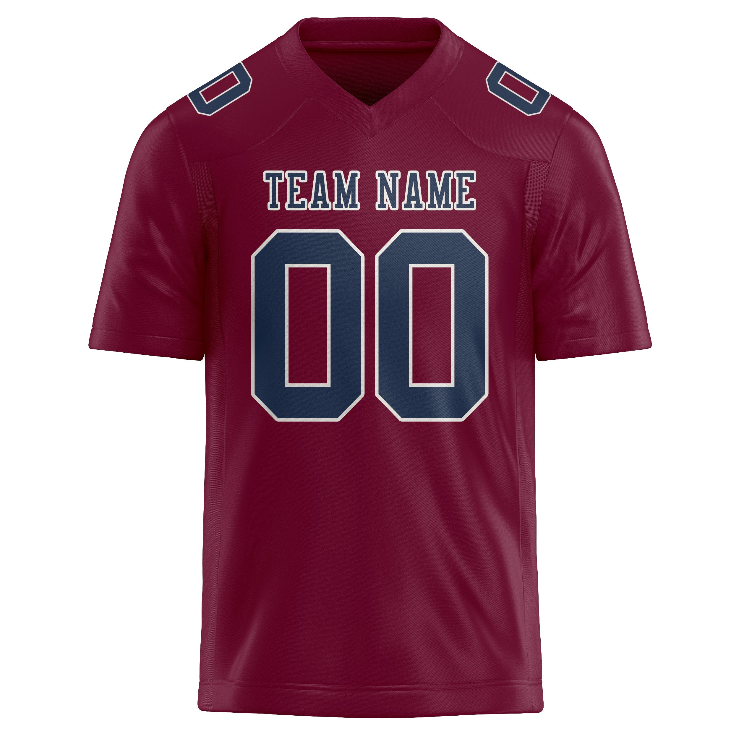 Custom Crimson Red Blue Football Jersey