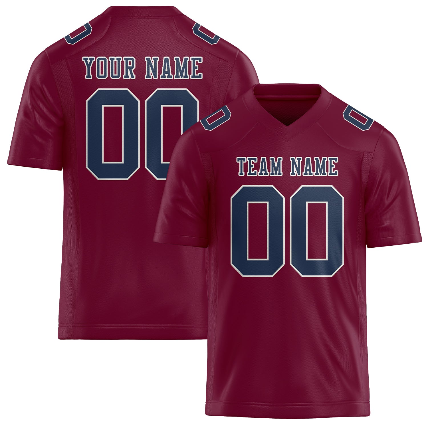 Custom Crimson Red Blue Football Jersey