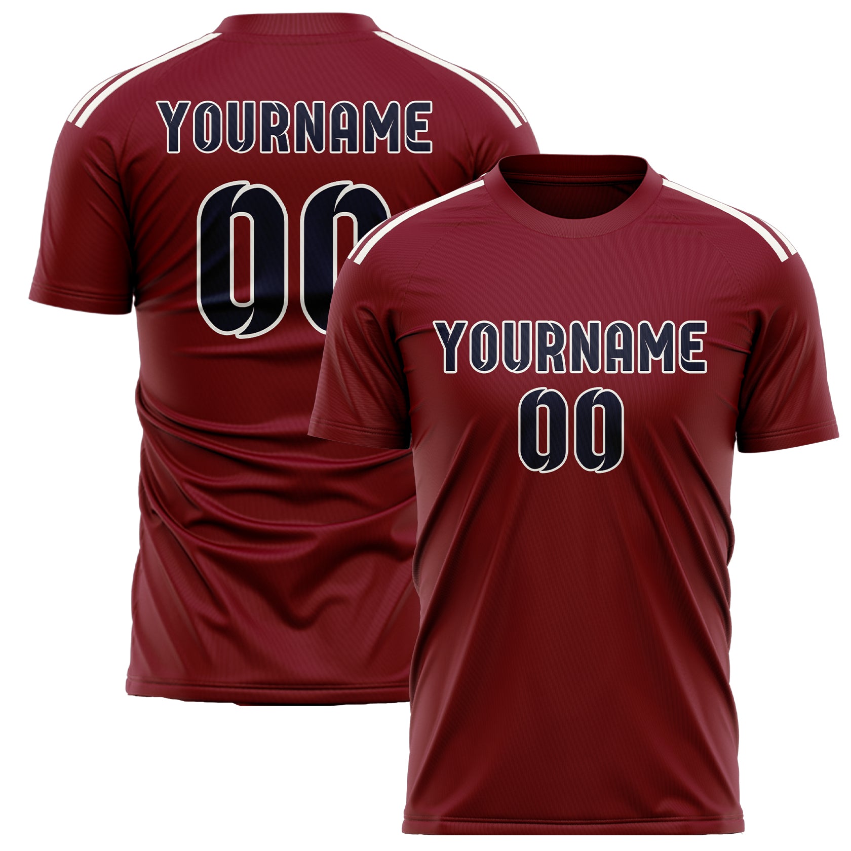 Custom Crimson Red Navy Soccer Jersey