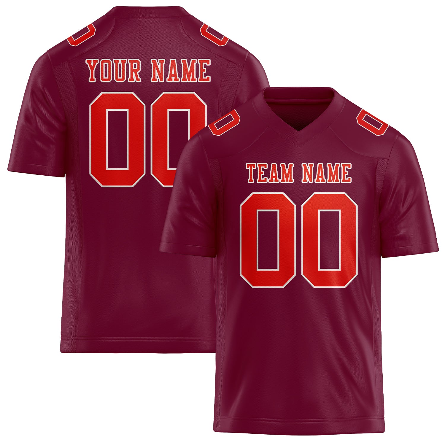 Custom Crimson Red Orange Red Football Jersey