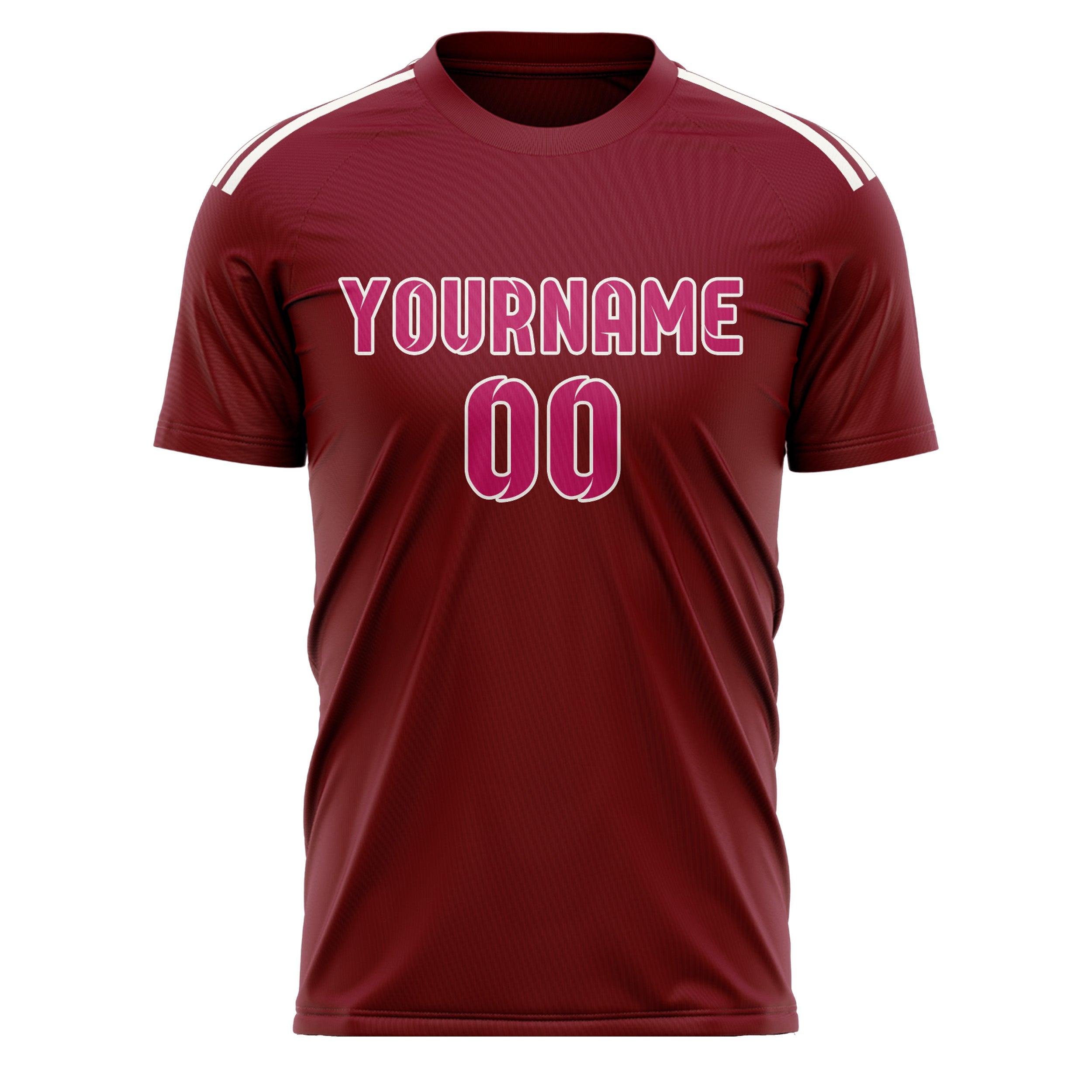 Custom Crimson Red Pink Soccer Jersey