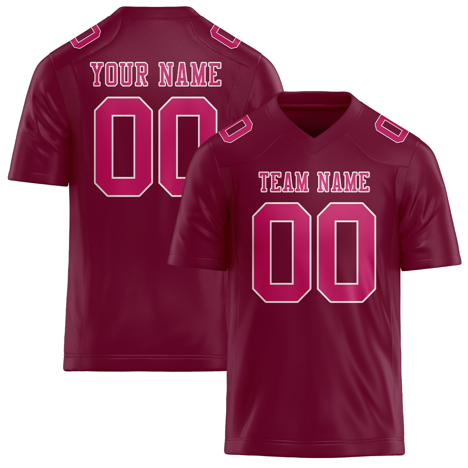Custom Crimson Red Pink Football Jersey