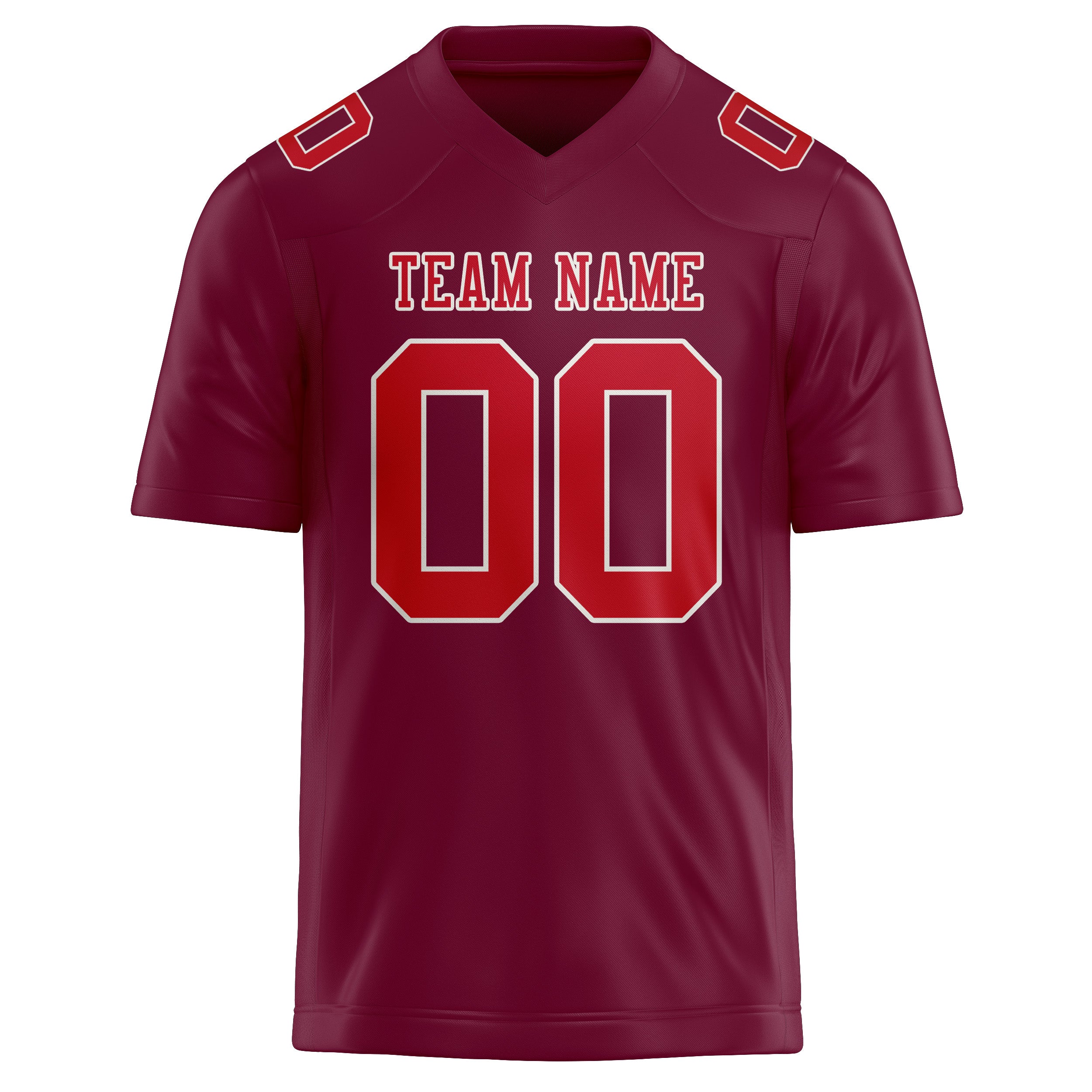 Custom Crimson Red Red Football Jersey