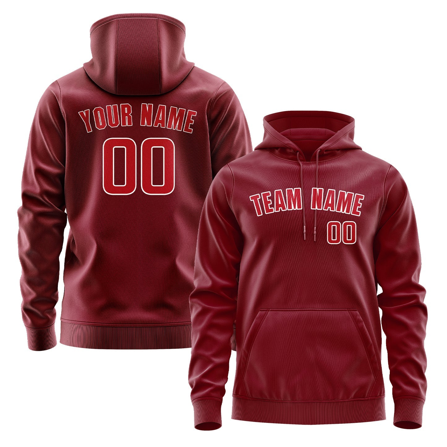 Custom Crimson Red Red Hoodie