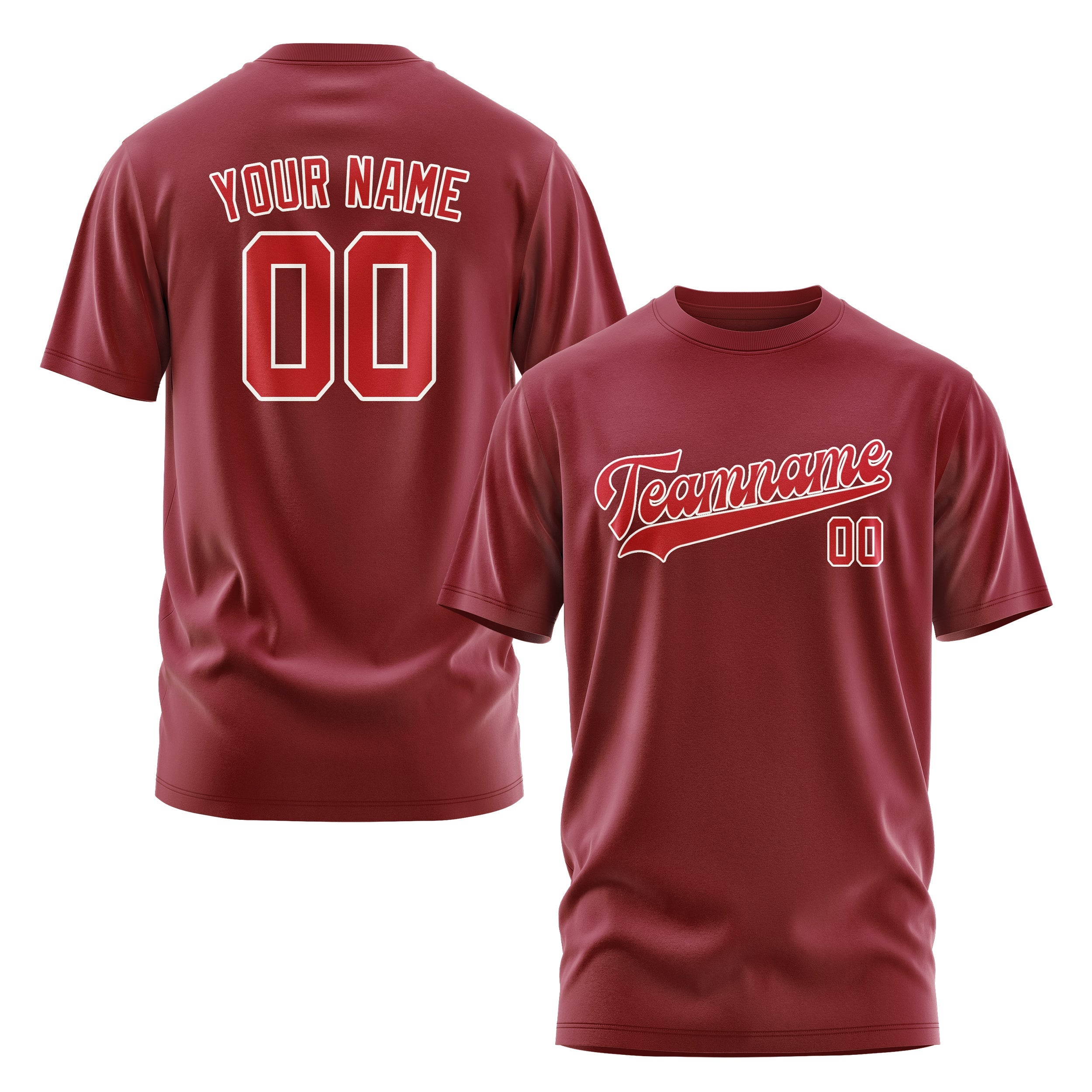 Custom Crimson Red Red T-Shirt